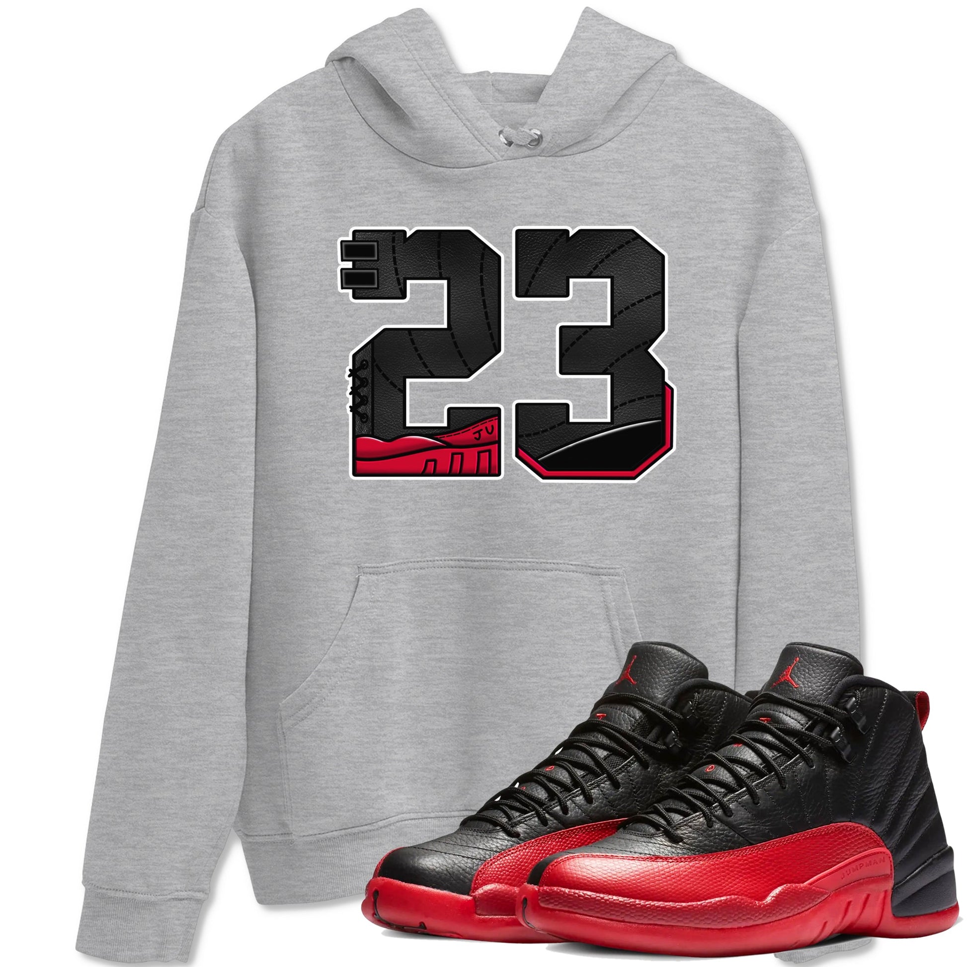12s Flu Game shirts to match jordans 23 best t shirts to wear with jordans Air Jordan 12 Retro Flu Black and Varsity Red match shoes to clothes SNRT Sneaker Tees unisex cotton Heather Grey 1 shirts