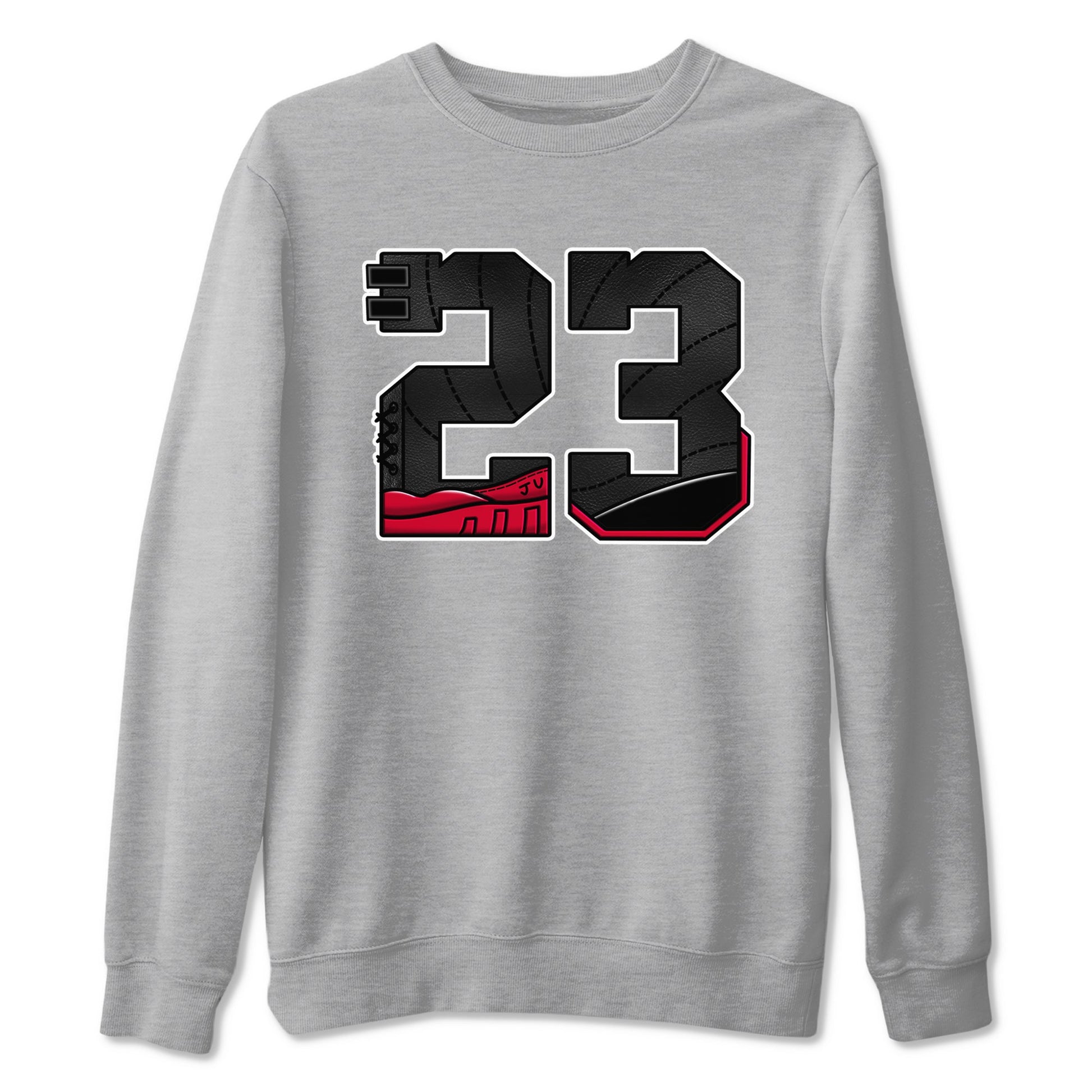 12s Flu Game shirts to match jordans 23 best t shirts to wear with jordans Air Jordan 12 Retro Flu Black and Varsity Red match shoes to clothes SNRT Sneaker Tees unisex cotton Heather Grey 2 shirts