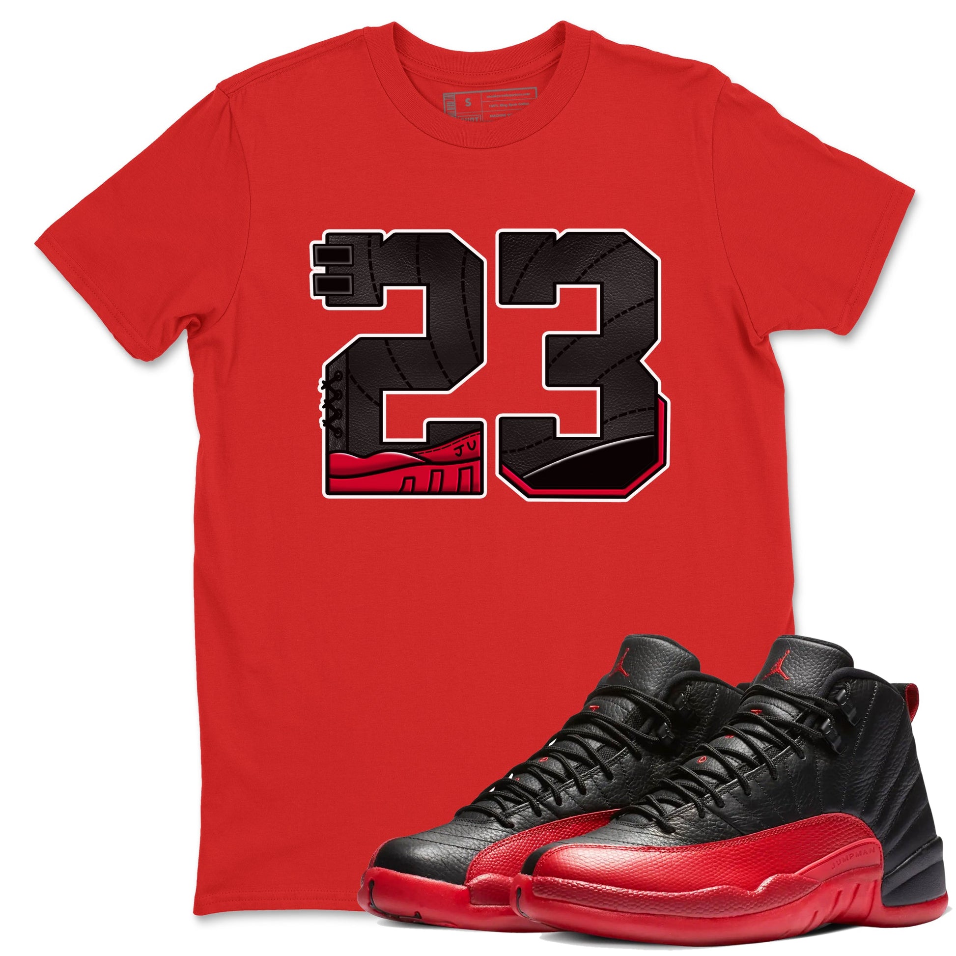 12s Flu Game shirts to match jordans 23 best t shirts to wear with jordans Air Jordan 12 Retro Flu Black and Varsity Red match shoes to clothes SNRT Sneaker Tees unisex cotton Red 1 shirts