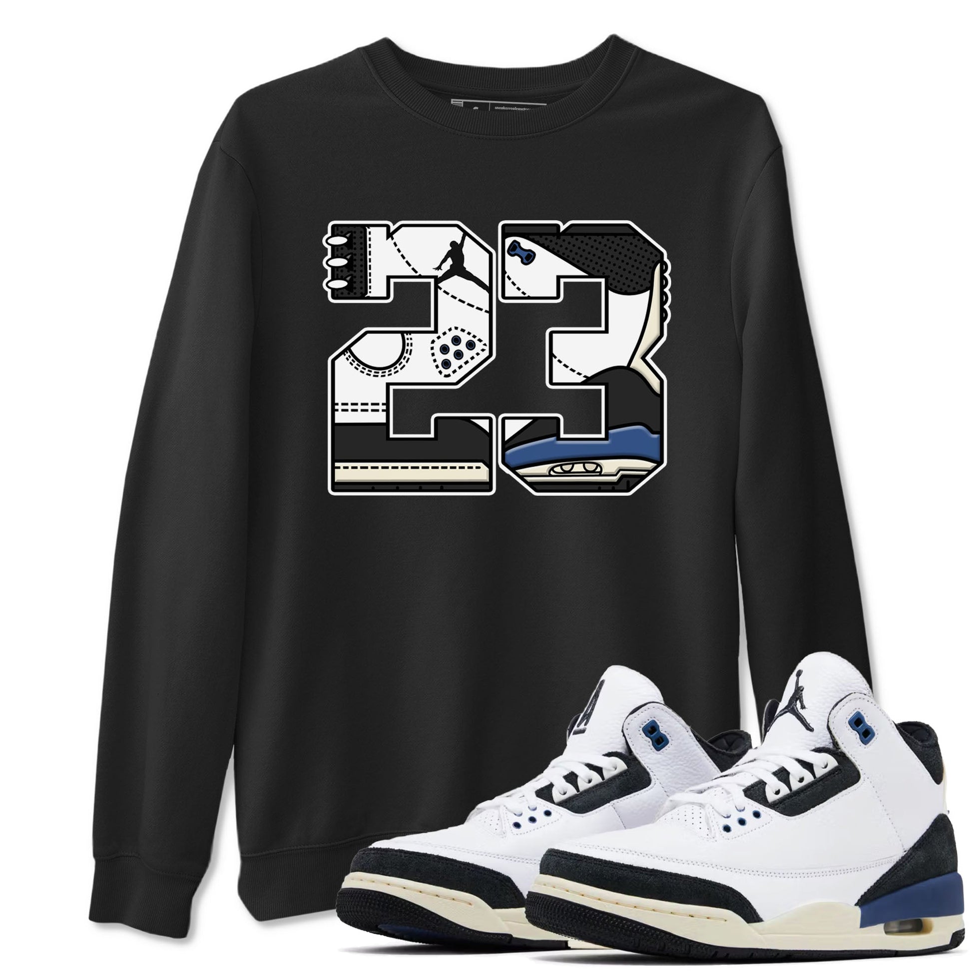 3s For The Love to match jordans 23 sneaker match tees A Ma Maniere x Air Jordan 3 Diffused Blue match shoes to clothes SNRT Sneaker Tees unisex cotton Black 1 shirts