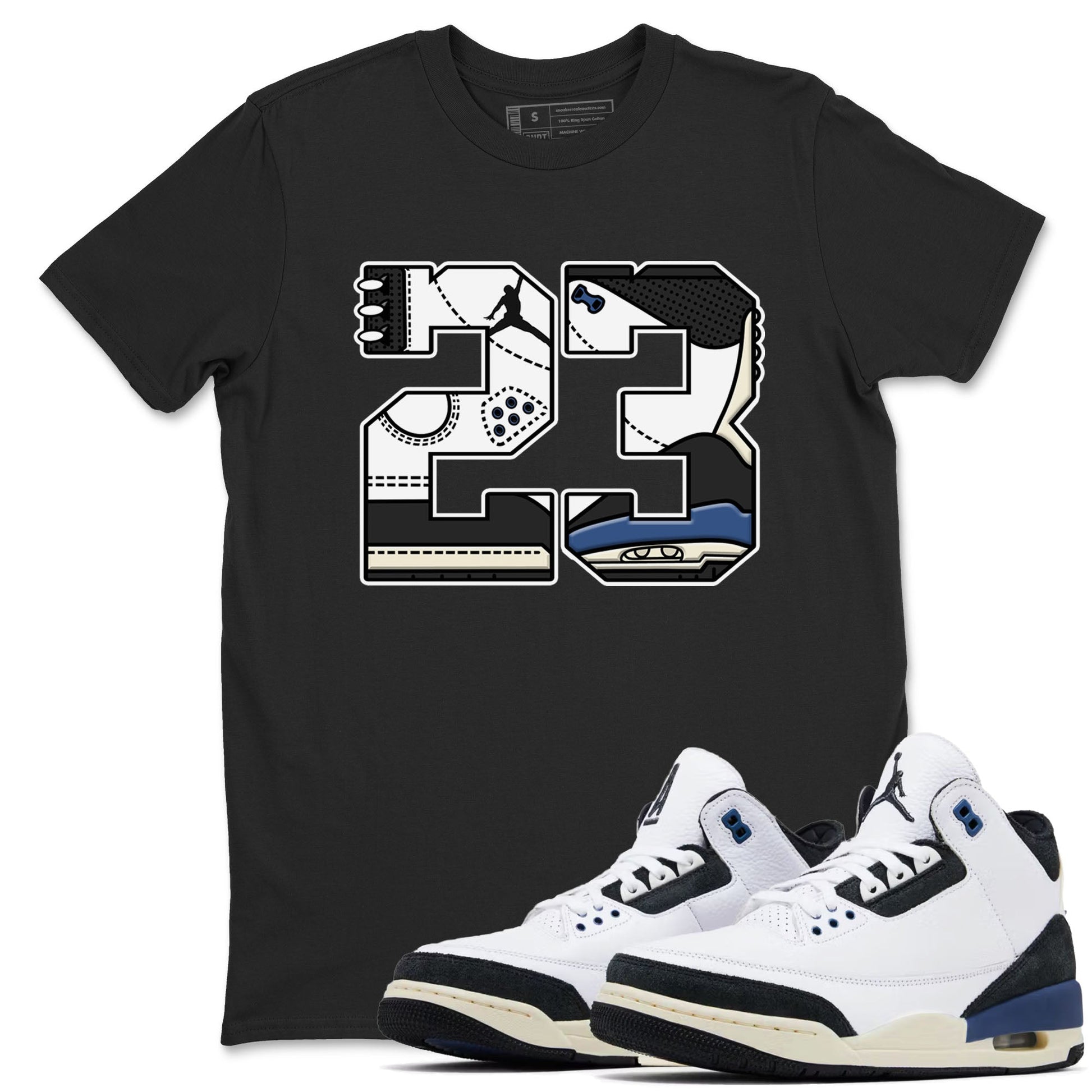 3s For The Love to match jordans 23 sneaker match tees A Ma Maniere x Air Jordan 3 Diffused Blue match shoes to clothes SNRT Sneaker Tees unisex cotton Black 1 shirts
