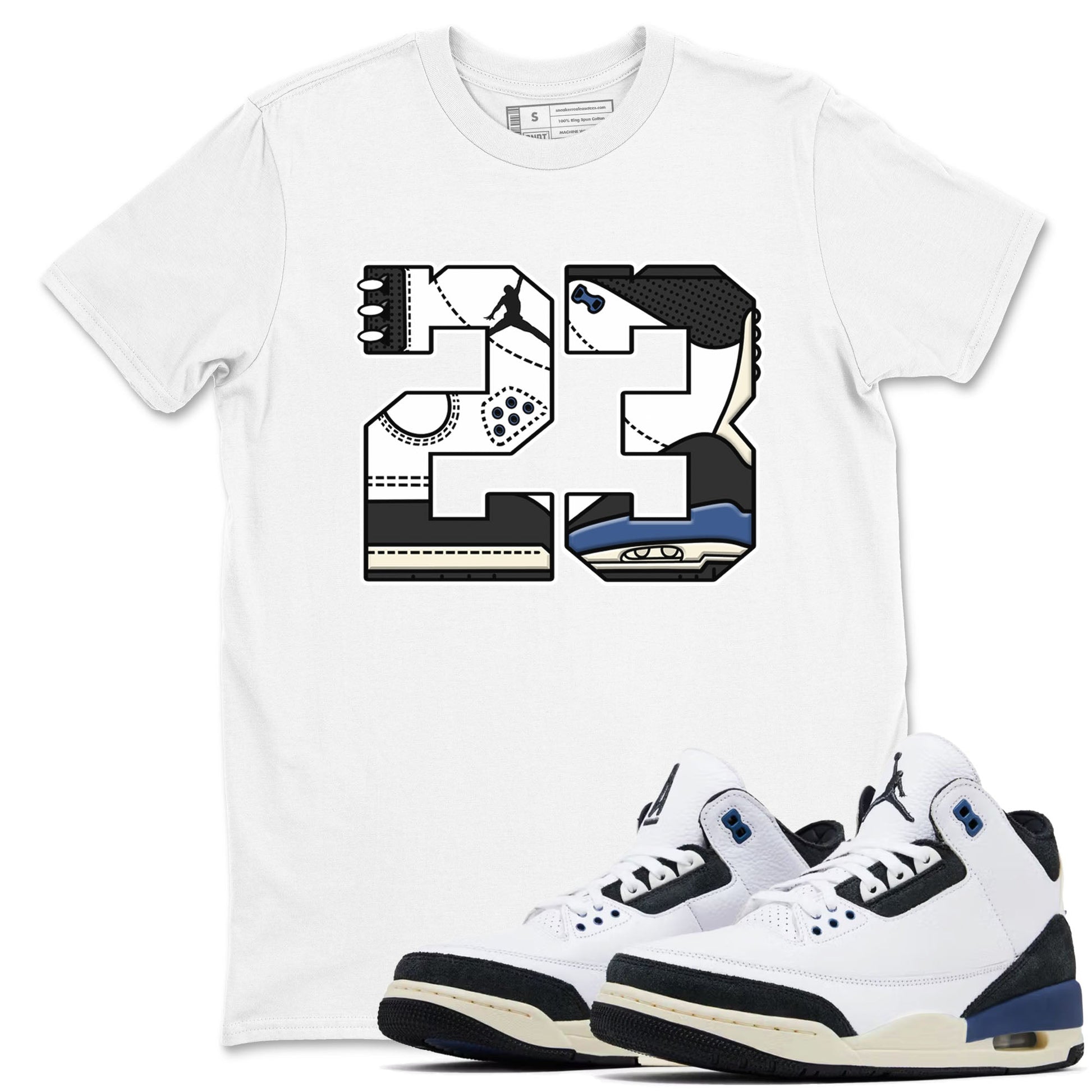 3s For The Love to match jordans 23 sneaker match tees A Ma Maniere x Air Jordan 3 Diffused Blue match shoes to clothes SNRT Sneaker Tees unisex cotton White 1 shirts