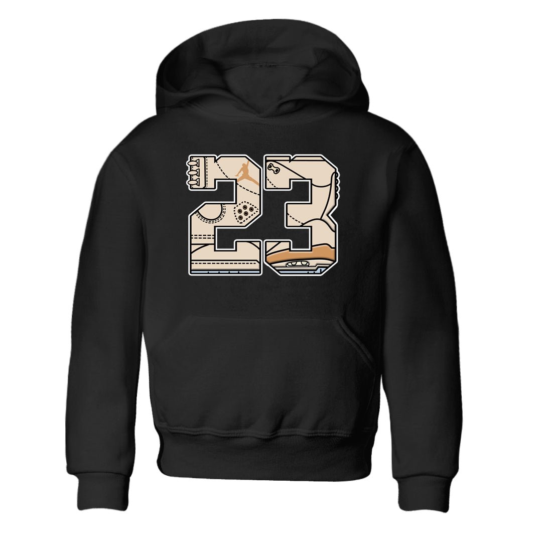 Sneaker match tees – Sneaker Tees To Match Air Jordan 3 Champagne and Oysters Shoes – 23 Kids T-Shirt Black 2
