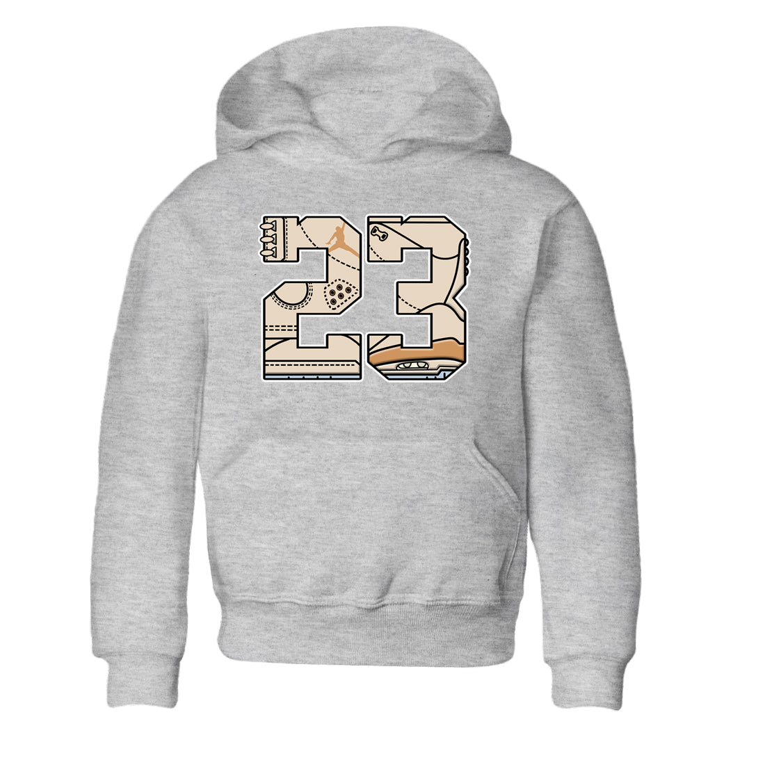 Sneaker match tees – Sneaker Tees To Match Air Jordan 3 Champagne and Oysters Shoes – 23 Kids T-Shirt Heather Grey 2