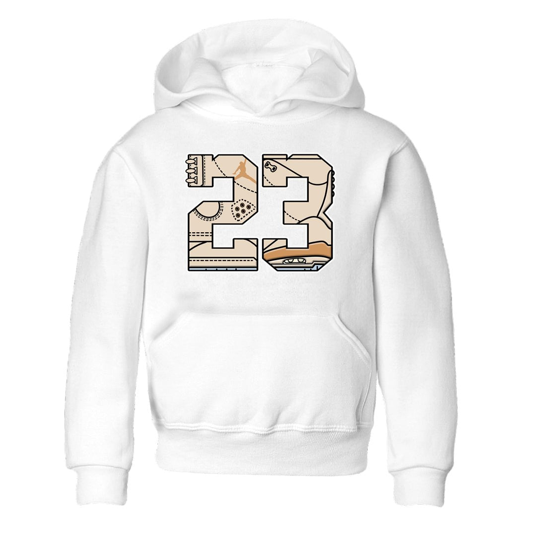 Sneaker match tees – Sneaker Tees To Match Air Jordan 3 Champagne and Oysters Shoes – 23 Kids T-Shirt White 2