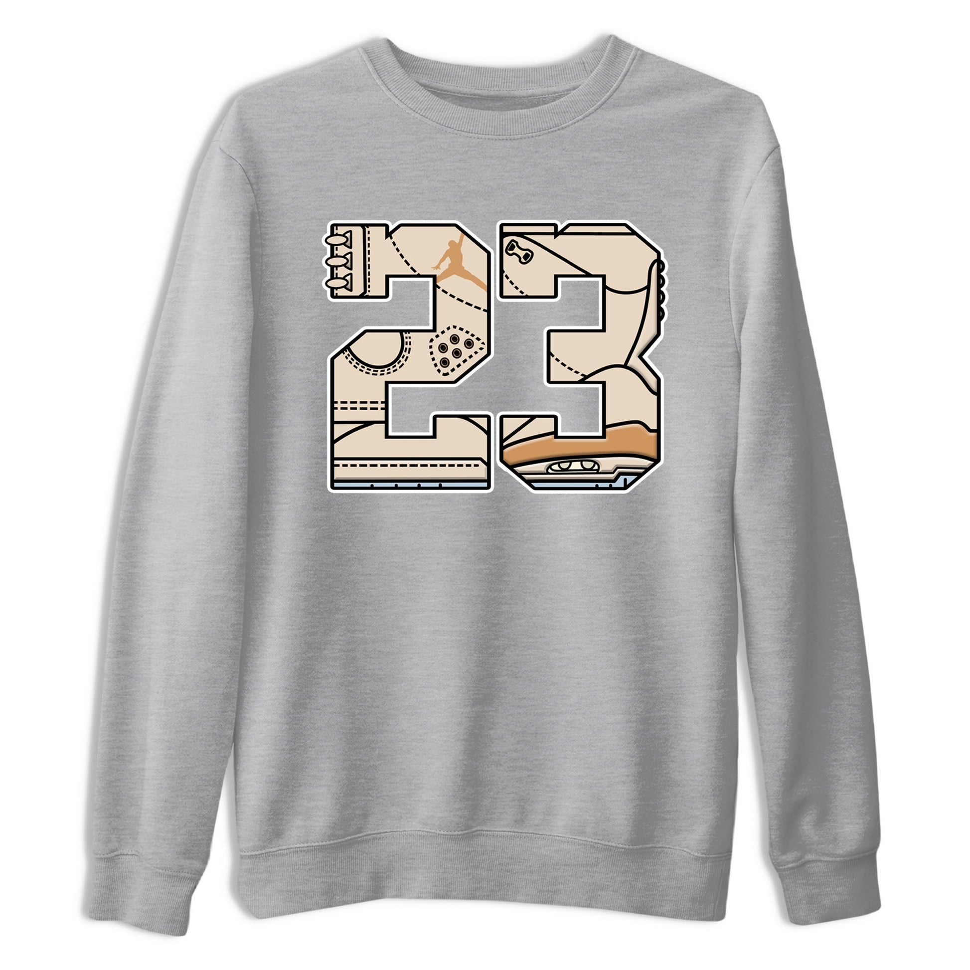 Sneaker match tees – Sneaker Tees To Match Air Jordan 3 Champagne and Oysters Shoes – 23 Tee Heather Grey 2