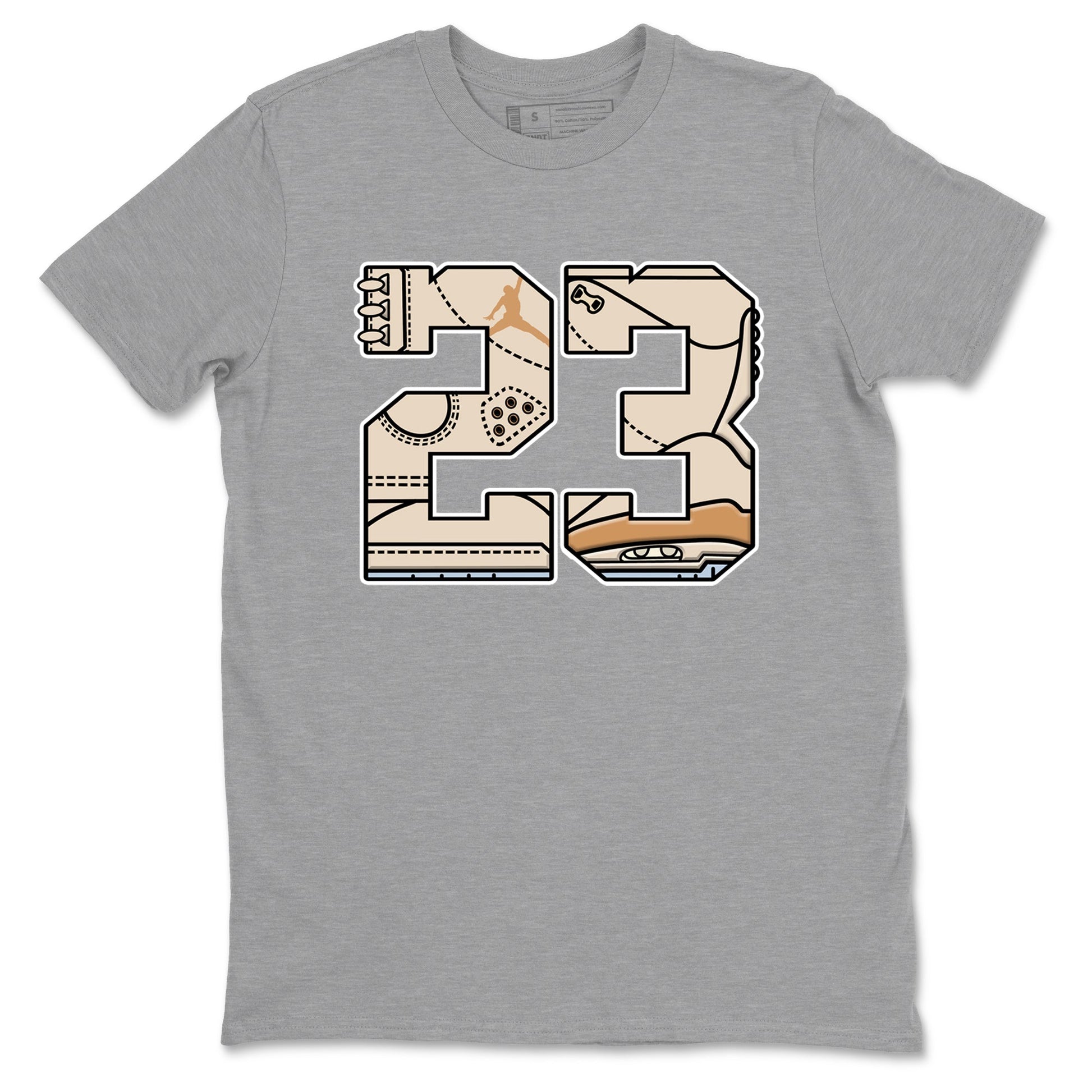 Sneaker match tees – Sneaker Tees To Match Air Jordan 3 Champagne and Oysters Shoes – 23 Tee Heather Grey 2