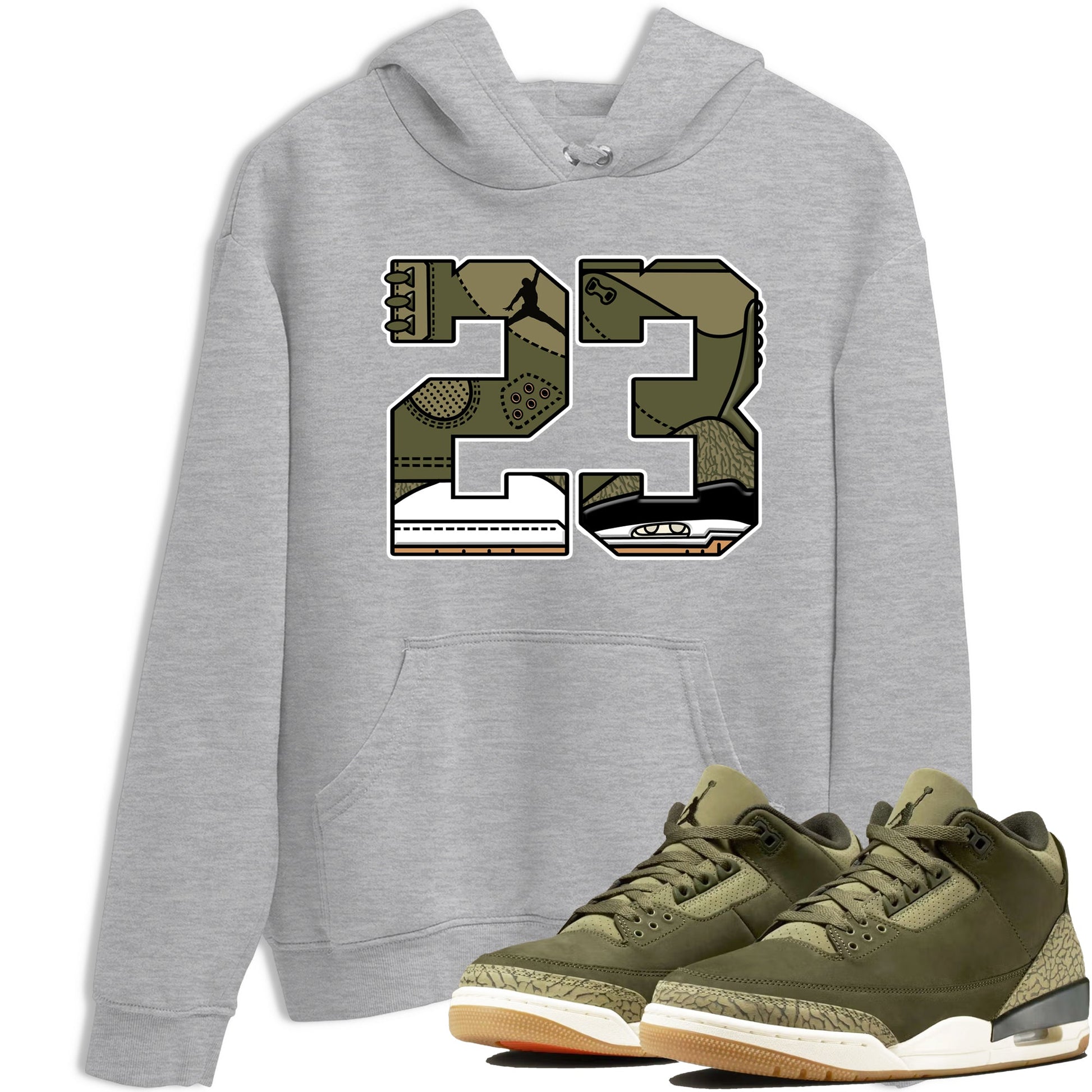 Sneaker Threads – Sneaker Threads To Match Air Jordan 3 Family Affair Shoes – 23 Tee Heather Grey 1