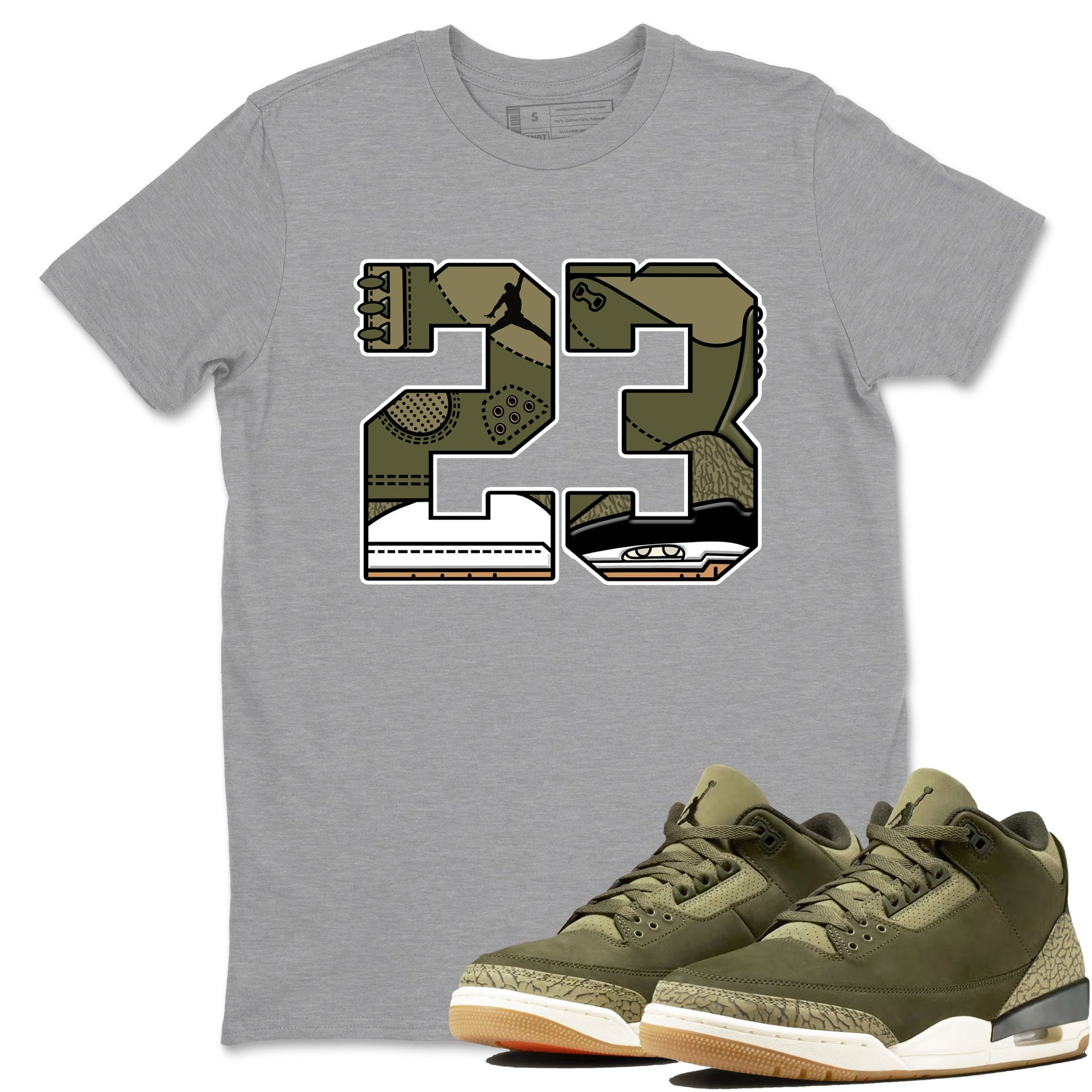 Sneaker Threads – Sneaker Threads To Match Air Jordan 3 Family Affair Shoes – 23 Tee Heather Grey 1