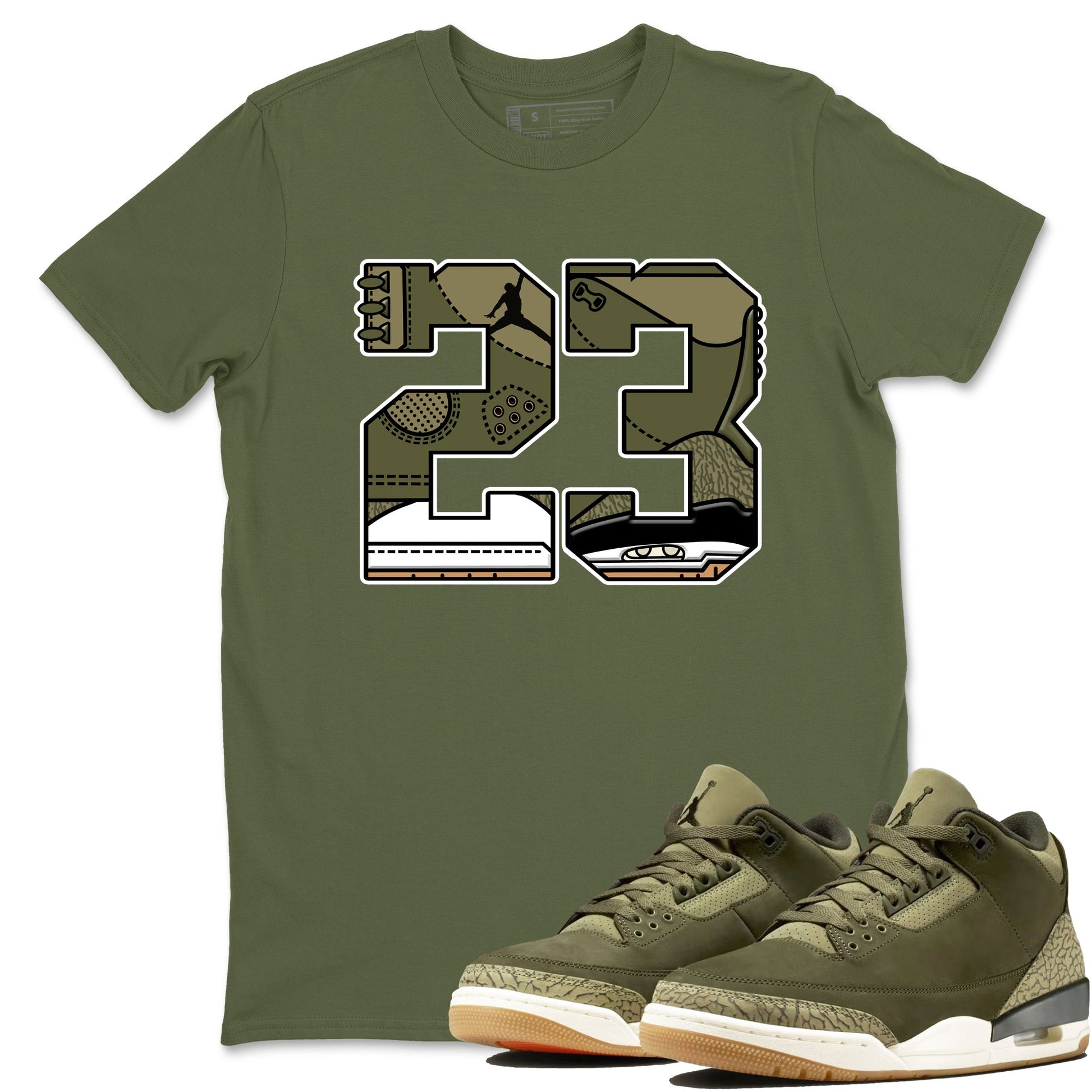 Sneaker Threads – Sneaker Threads To Match Air Jordan 3 Family Affair Shoes – 23 Tee Military Green 1