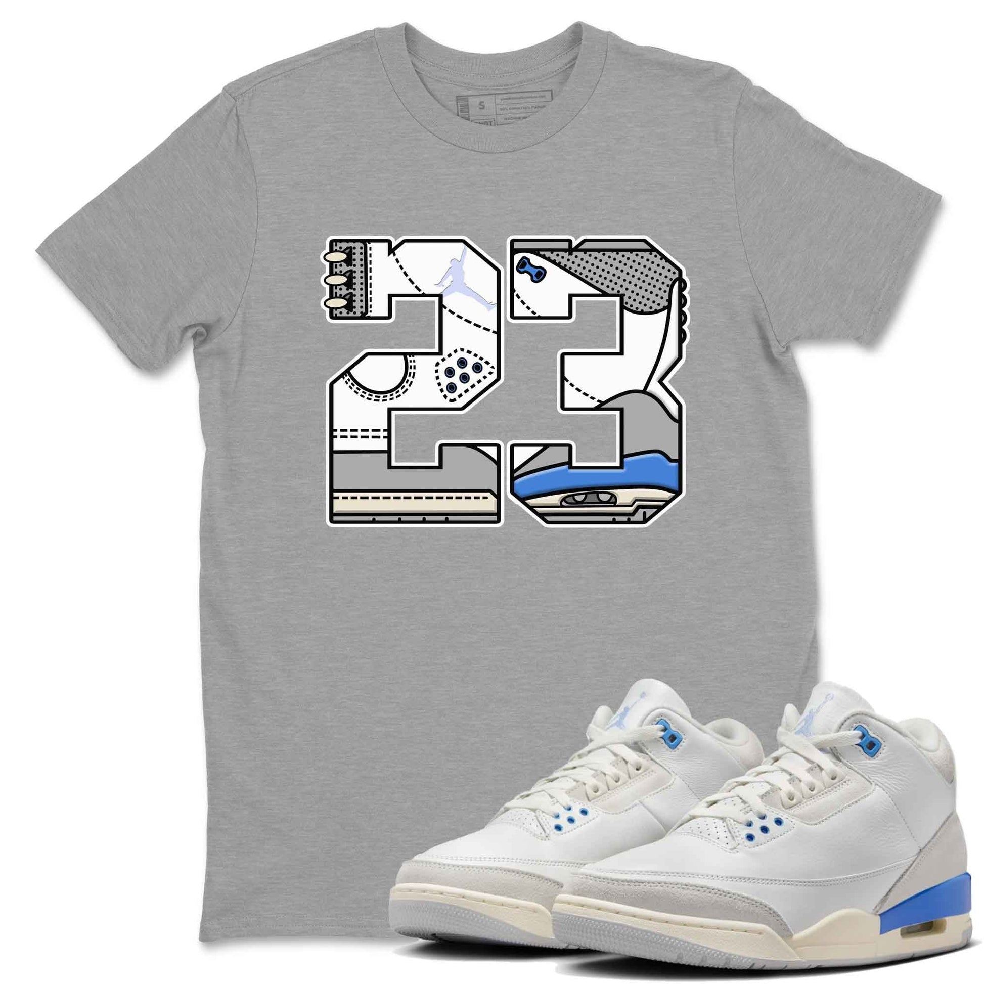 3s Lucky Shorts shirts to match jordans 23 best t shirts to wear with jordans Air Jordan 3 Lucky Shorts match shoes to clothes SNRT Sneaker Tees unisex cotton Heather Grey 1 shirts