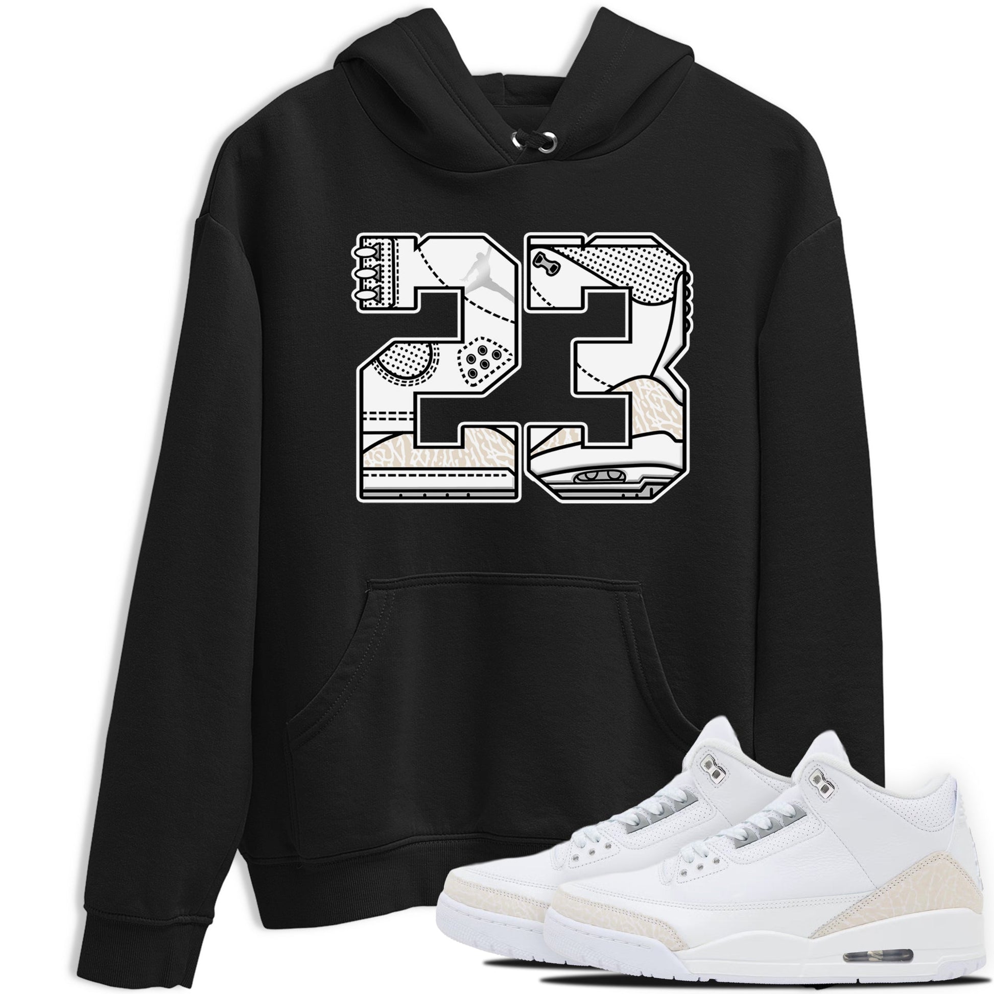 23 sneaker match t-shirt styled to complete your fit with the Air Jordan 3 Pure Money sneakers, shown in Black 1.