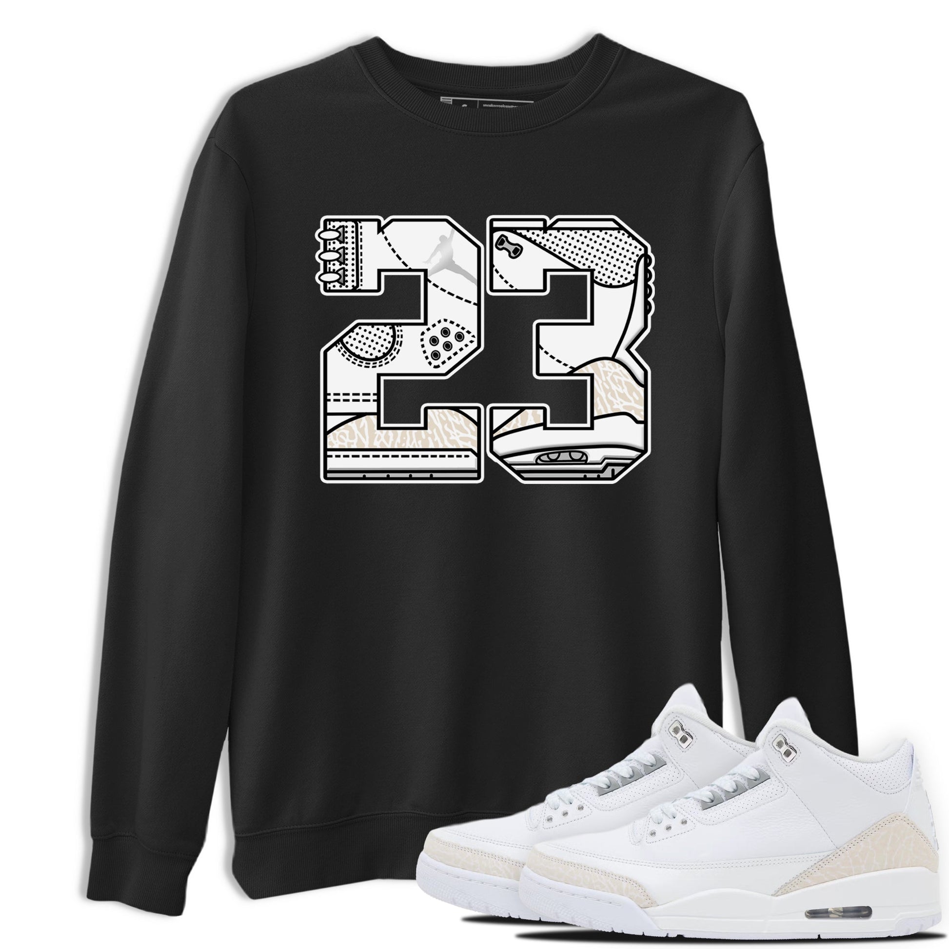 23 sneaker match t-shirt styled to complete your fit with the Air Jordan 3 Pure Money sneakers, shown in Black 1.