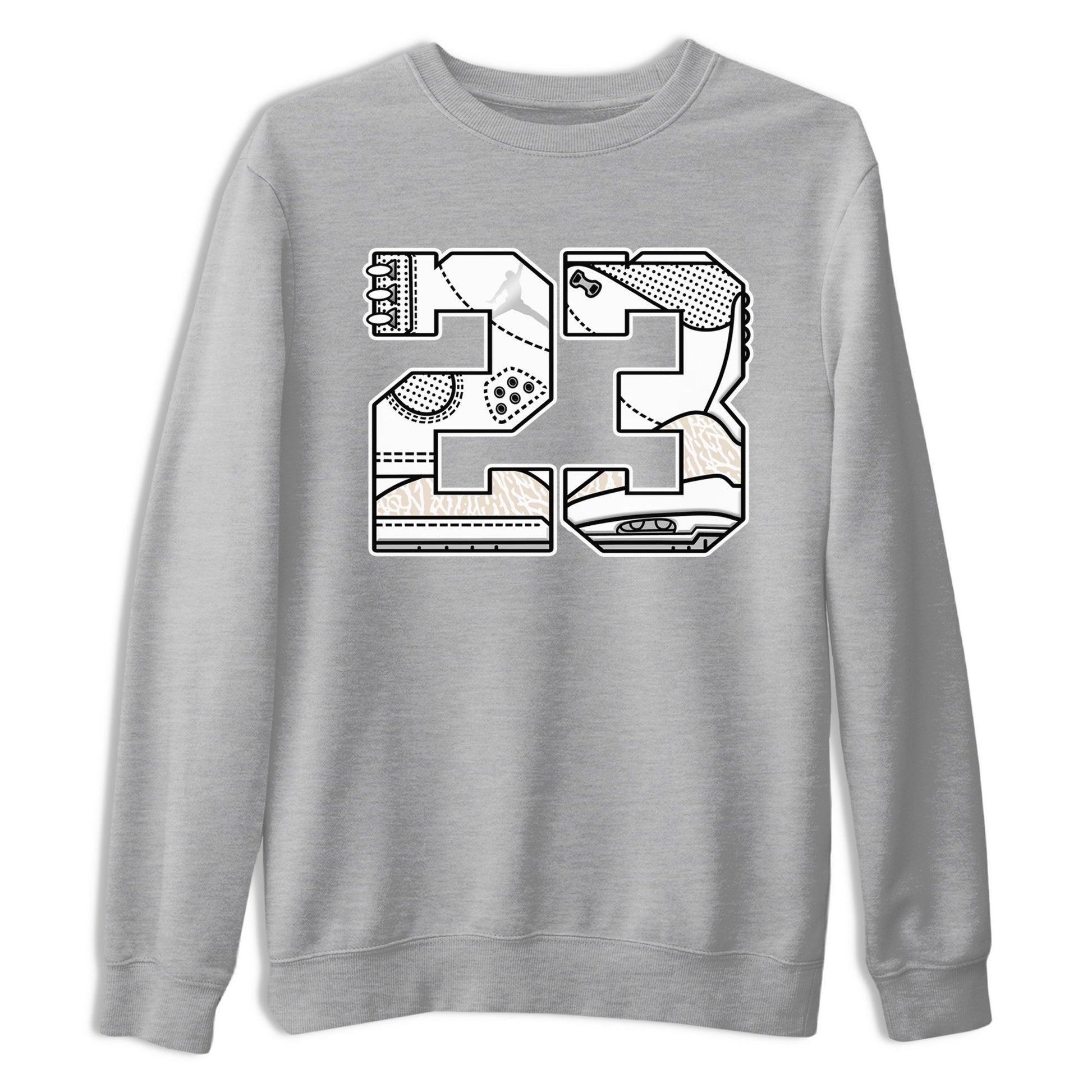 23 sneaker match t-shirt styled to complete your fit with the Air Jordan 3 Pure Money sneakers, shown in Heather Grey 2.