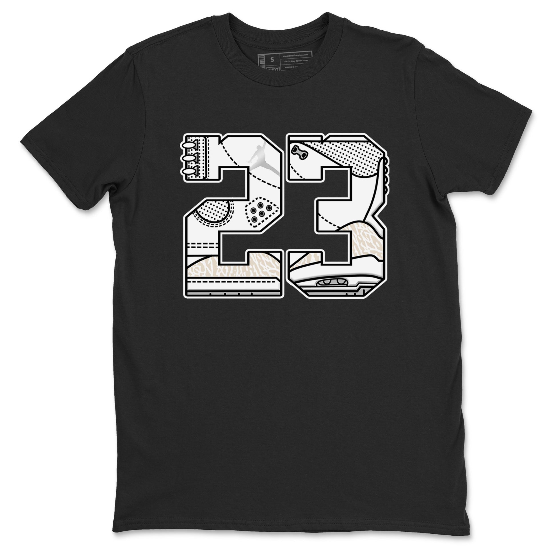 23 sneaker match t-shirt styled to complete your fit with the Air Jordan 3 Pure Money sneakers, shown in Black 2.