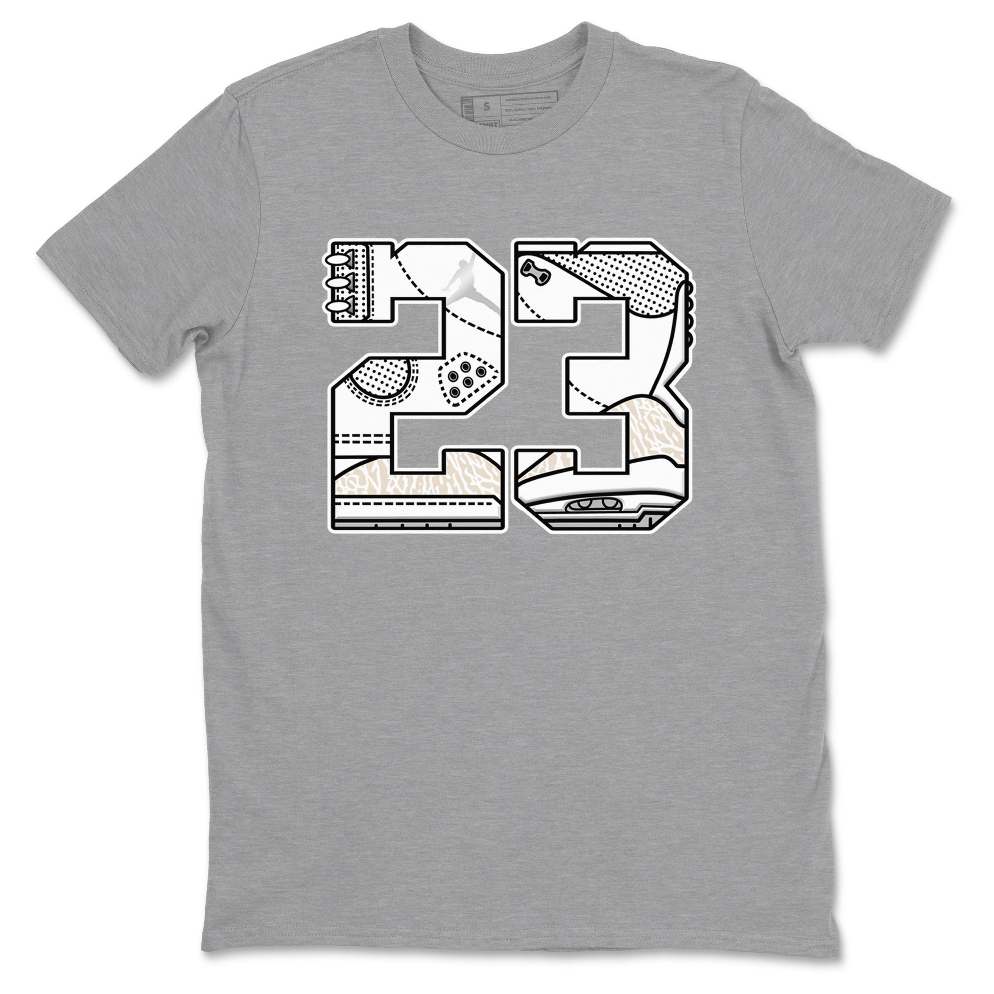 23 sneaker match t-shirt styled to complete your fit with the Air Jordan 3 Pure Money sneakers, shown in Heather Grey 2.