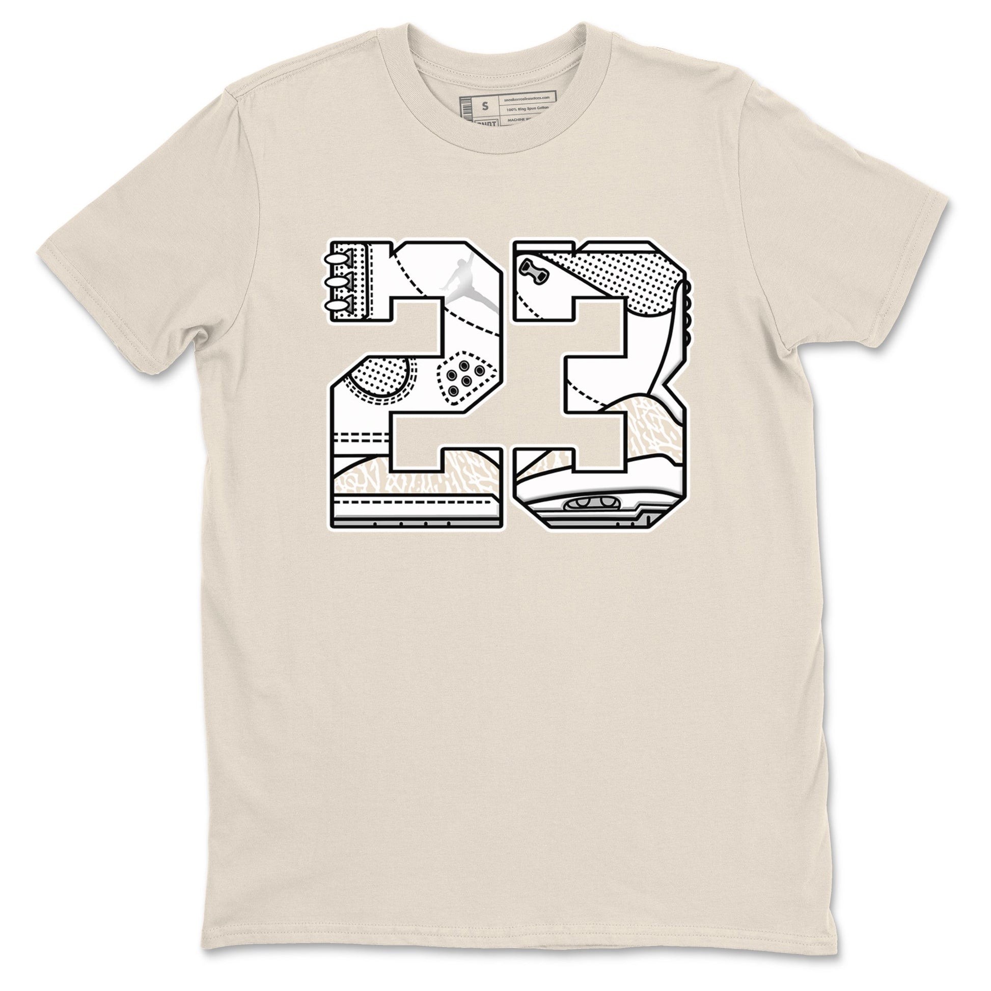 23 sneaker match t-shirt styled to complete your fit with the Air Jordan 3 Pure Money sneakers, shown in Natural 2.