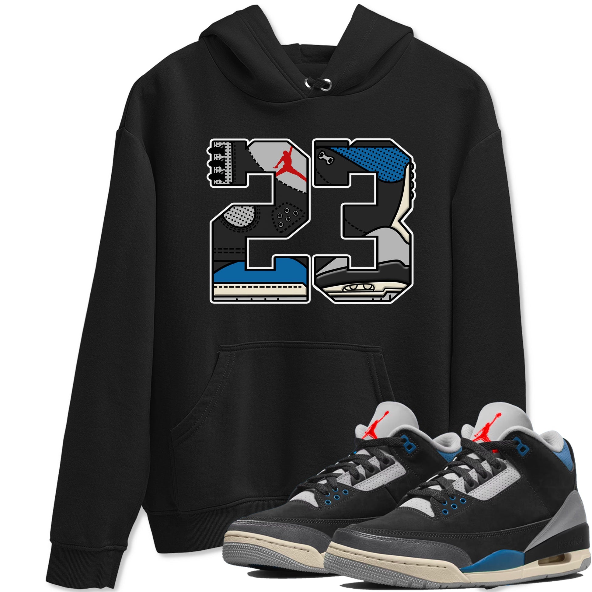23 sneaker match t-shirt styled to complete your fit with the Air Jordan 3 Rare Air sneakers, shown in Black 1.