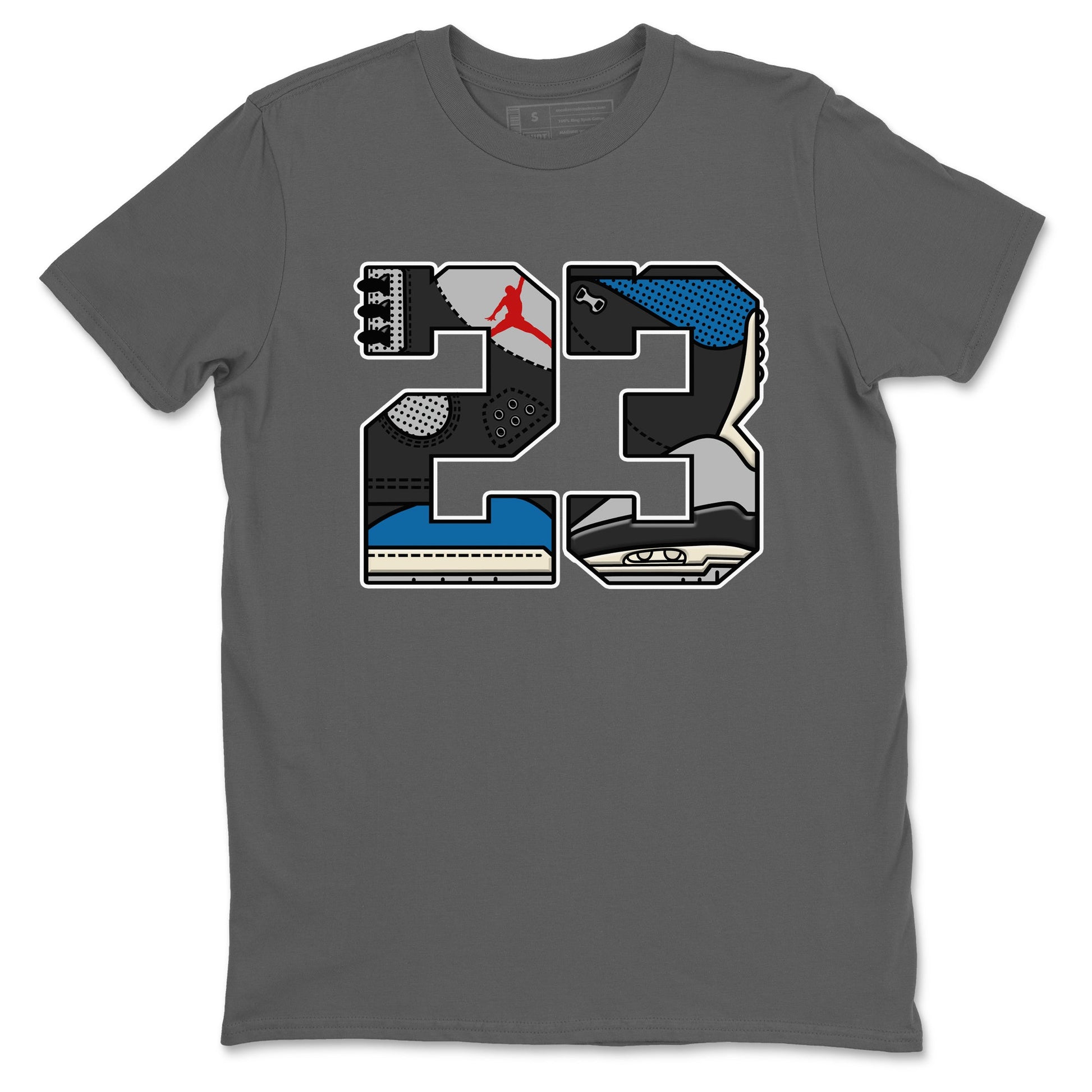 23 sneaker match t-shirt styled to complete your fit with the Air Jordan 3 Rare Air sneakers, shown in Cool Grey 2.
