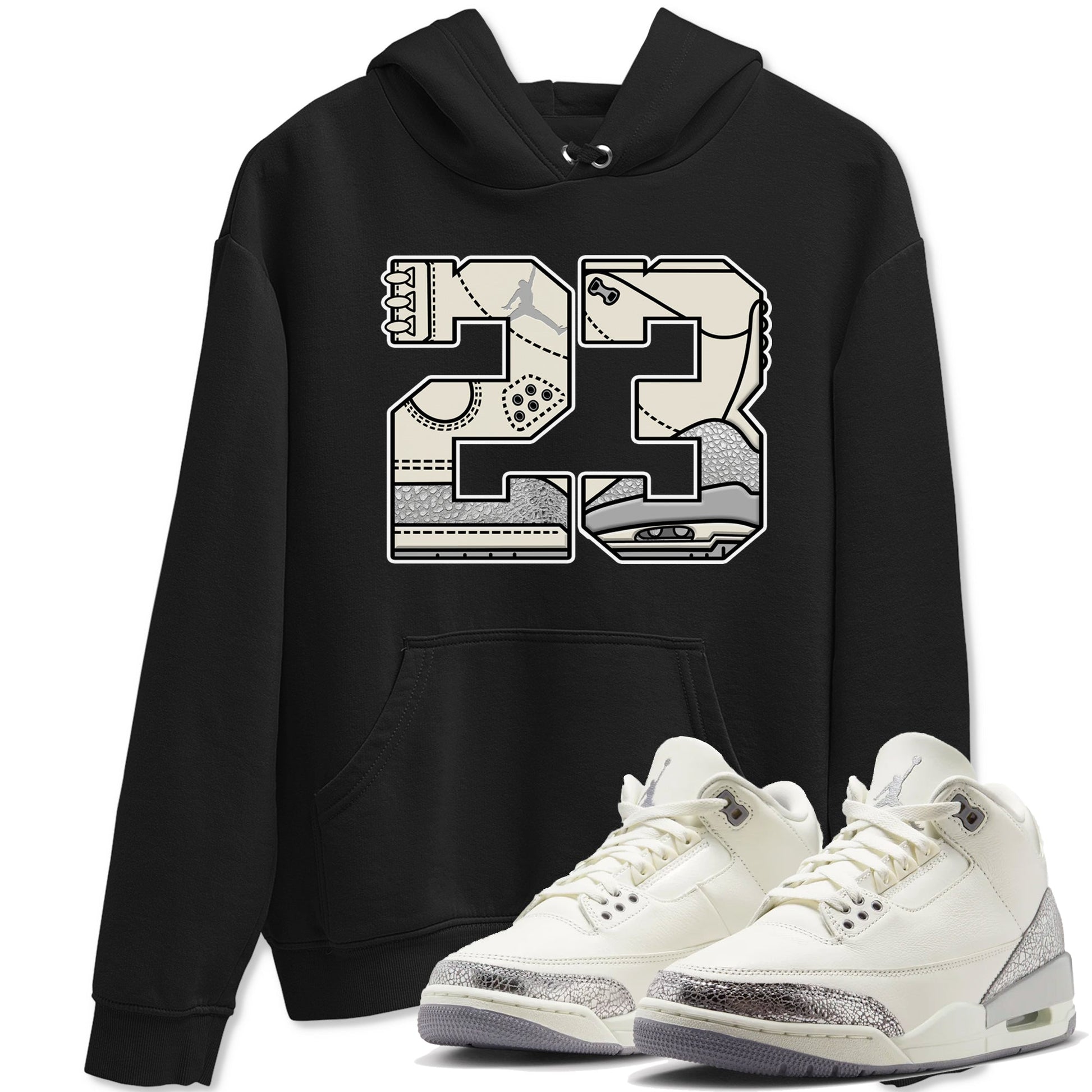 3s Sail and Cement Grey shirts to match jordans 23 sneaker match tees Air Jordan 3 Retro Sail and Cement Grey match shoes to clothes SNRT Sneaker Tees unisex cotton Black 1 shirts