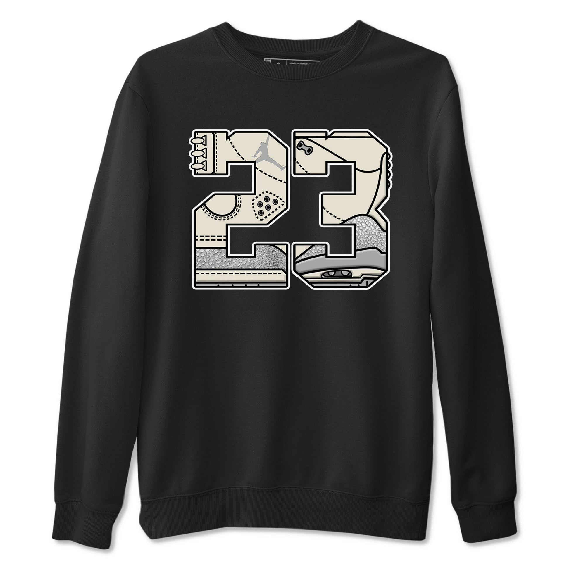3s Sail and Cement Grey shirts to match jordans 23 sneaker match tees Air Jordan 3 Retro Sail and Cement Grey match shoes to clothes SNRT Sneaker Tees unisex cotton Black 2 shirts