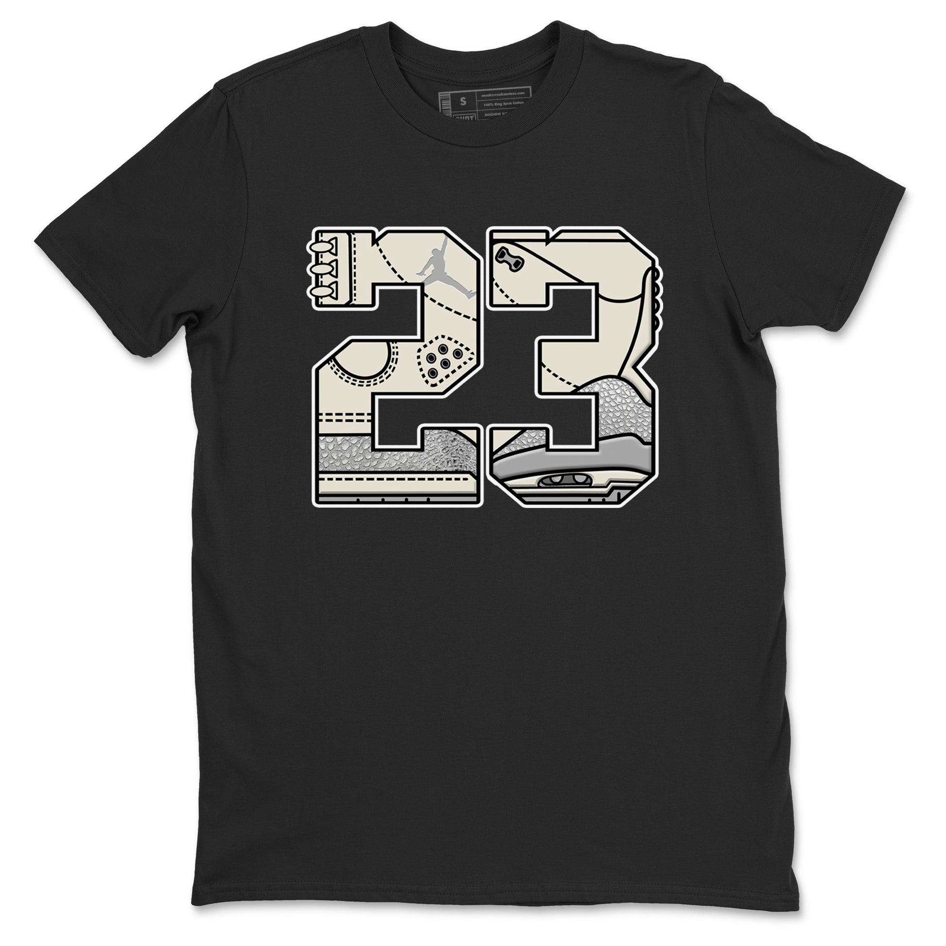 3s Sail and Cement Grey shirts to match jordans 23 sneaker match tees Air Jordan 3 Retro Sail and Cement Grey match shoes to clothes SNRT Sneaker Tees unisex cotton Black 2 shirts
