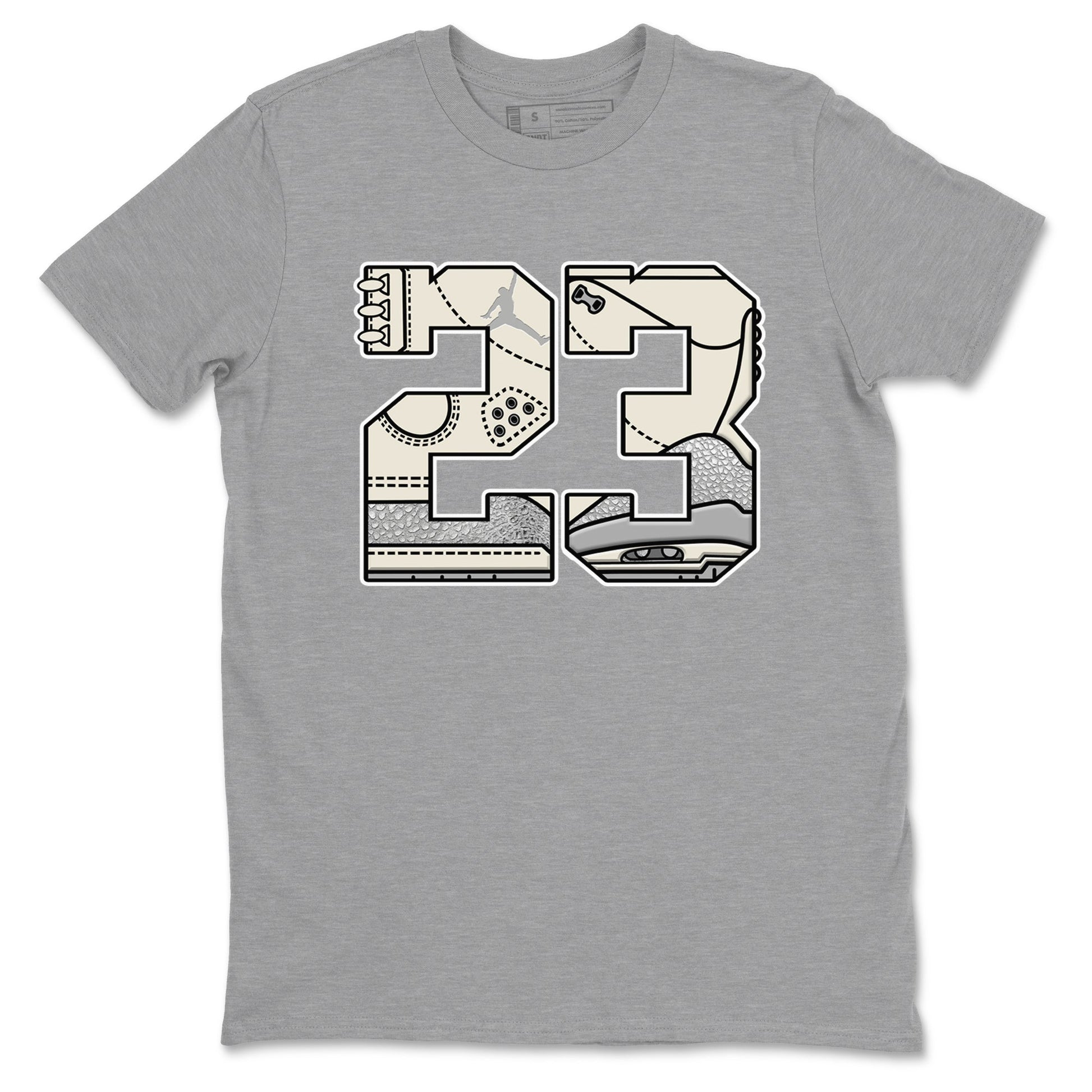 3s Sail and Cement Grey shirts to match jordans 23 sneaker match tees Air Jordan 3 Retro Sail and Cement Grey match shoes to clothes SNRT Sneaker Tees unisex cotton Heather Grey 2 shirts