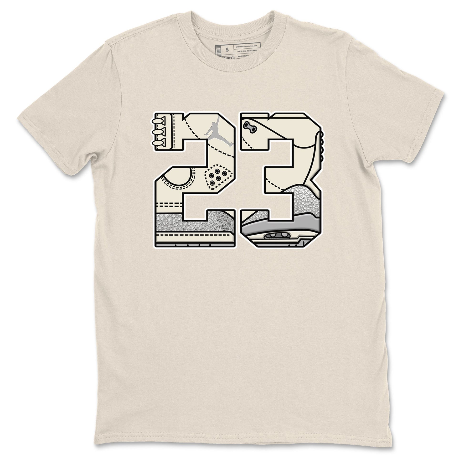3s Sail and Cement Grey shirts to match jordans 23 sneaker match tees Air Jordan 3 Retro Sail and Cement Grey match shoes to clothes SNRT Sneaker Tees unisex cotton Natural 2 shirts