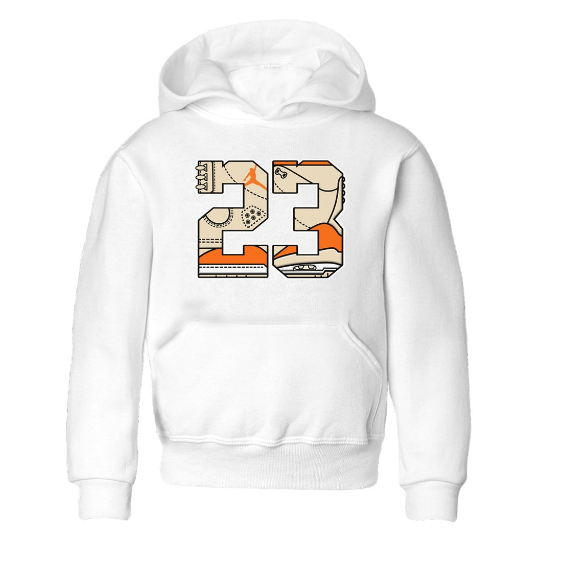 23 baby and kids t-shirt crafted for little sneakerheads to shine with the Air Jordan 3 Starfish sneakers, displayed in White 2.