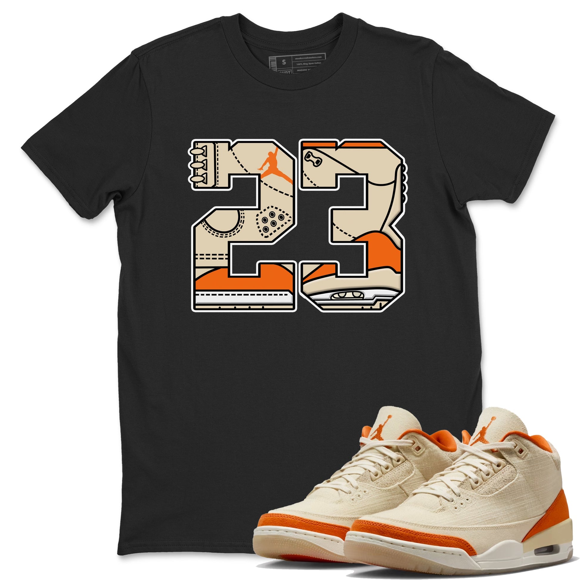 23 sneaker match t-shirt styled to complete your fit with the Air Jordan 3 Starfish sneakers, shown in Black 1.