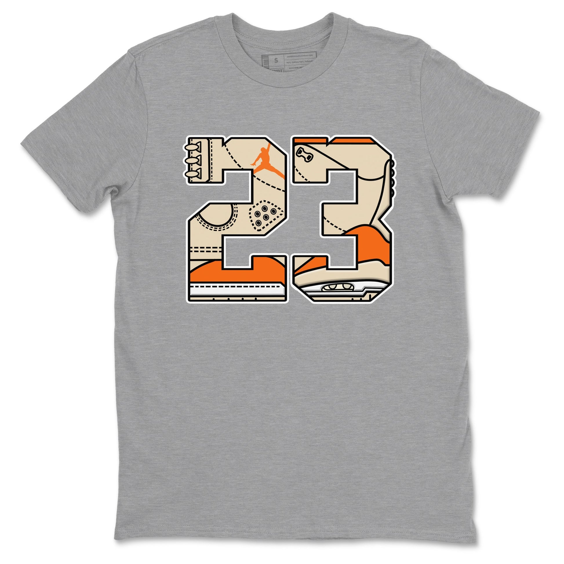 23 sneaker match t-shirt styled to complete your fit with the Air Jordan 3 Starfish sneakers, shown in Heather Grey 2.