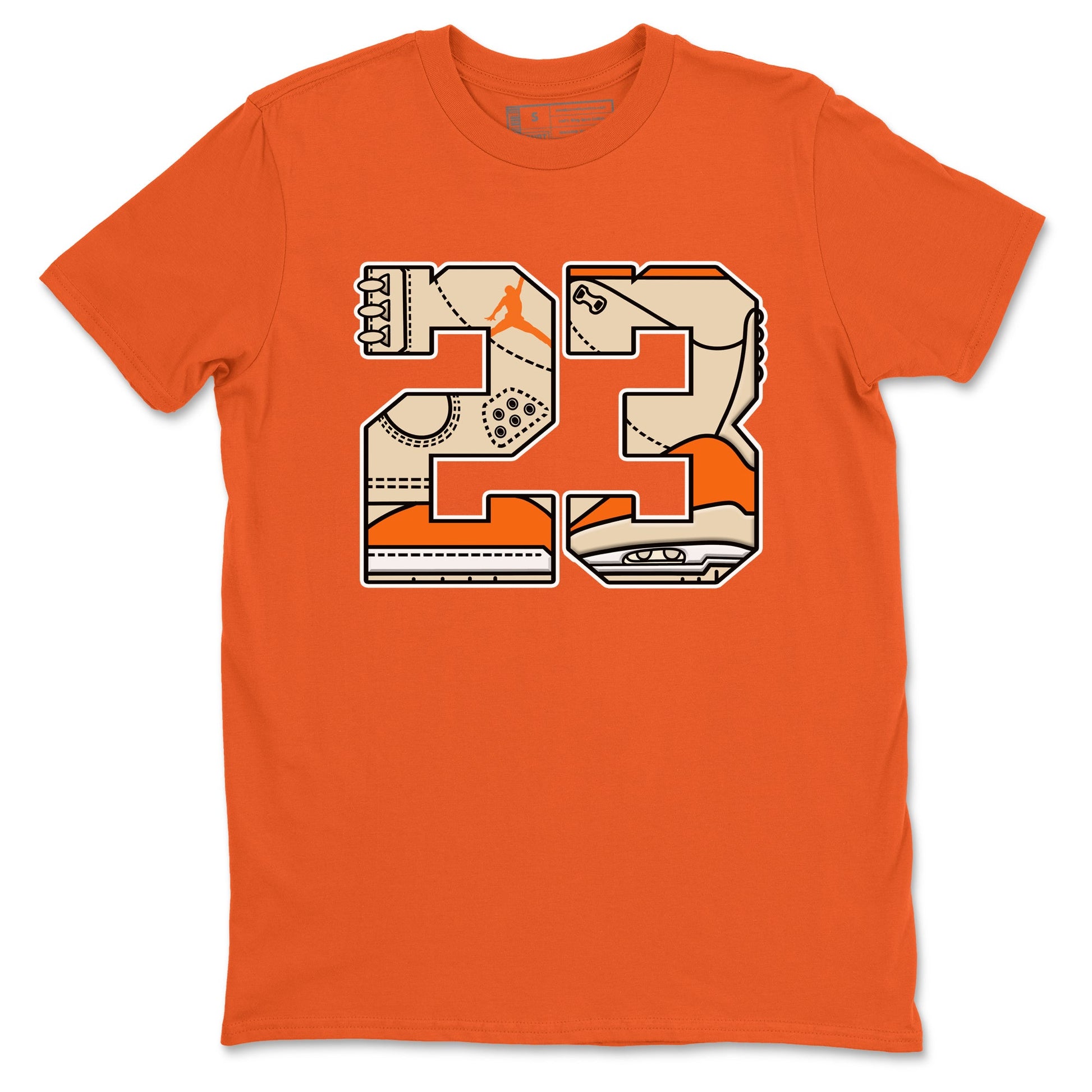 23 sneaker match t-shirt styled to complete your fit with the Air Jordan 3 Starfish sneakers, shown in Orange 2.