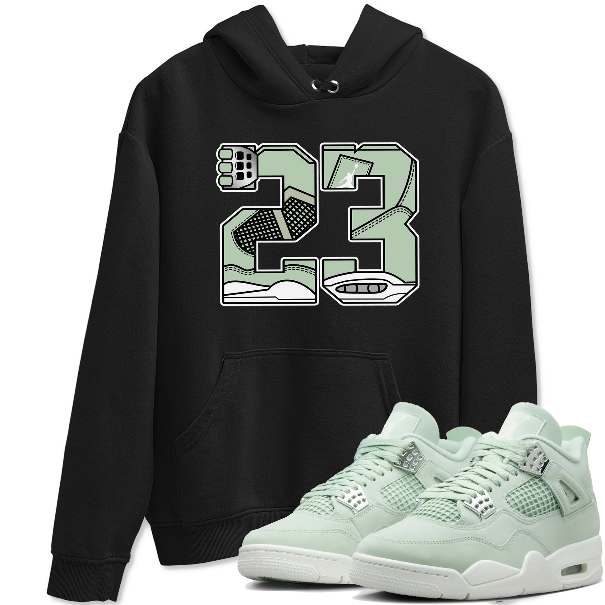4s Abundance shirts to match jordans 23 sneaker match tees Air Jordan 4 Seafoam match shoes to clothes SNRT Sneaker Tees unisex cotton Black 1 shirts