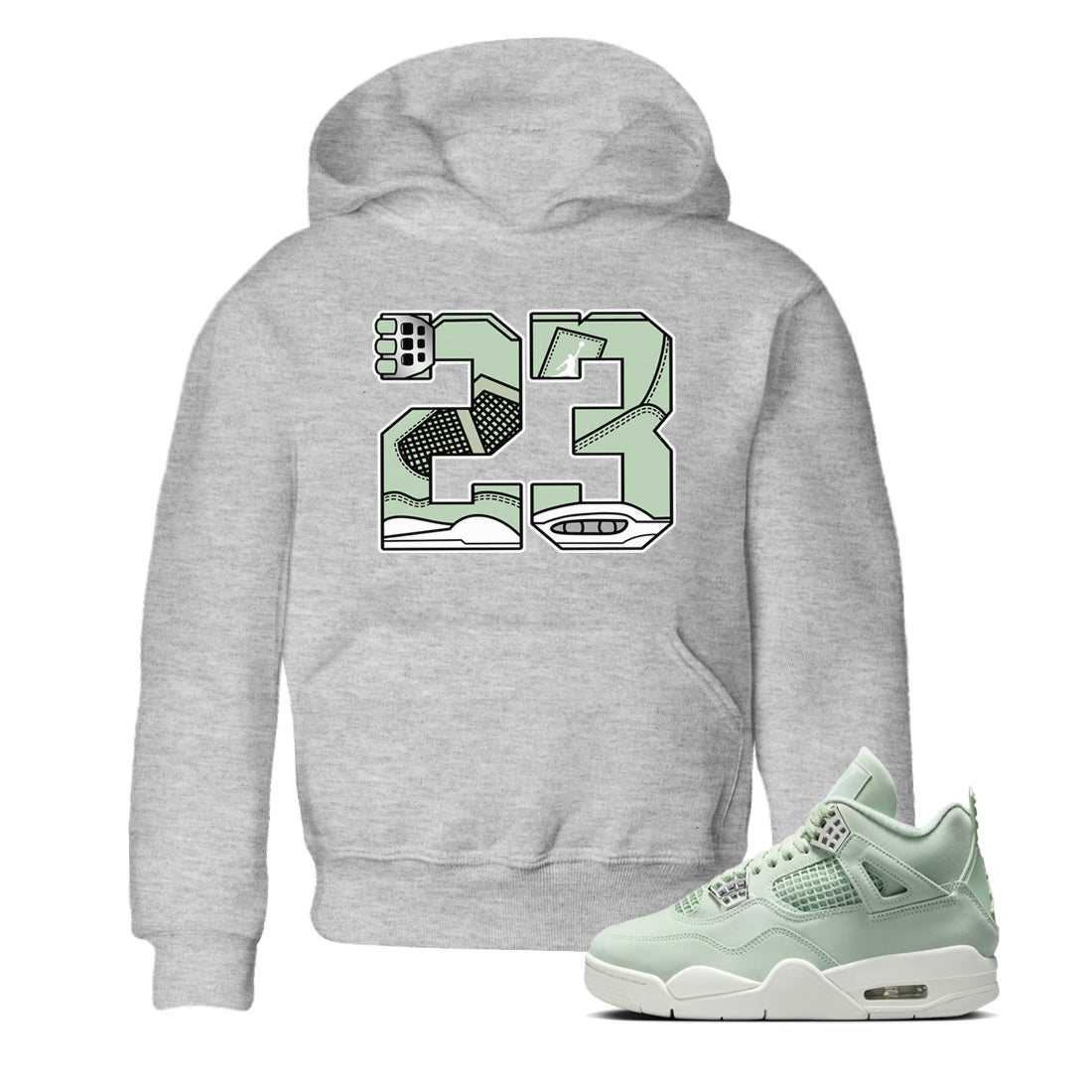 4s Abundance shirts to match jordans 23 sneaker match tees Air Jordan 4 Seafoam match shoes to clothes SNRT Sneaker Tees Youth Baby Heather Grey 1 tee