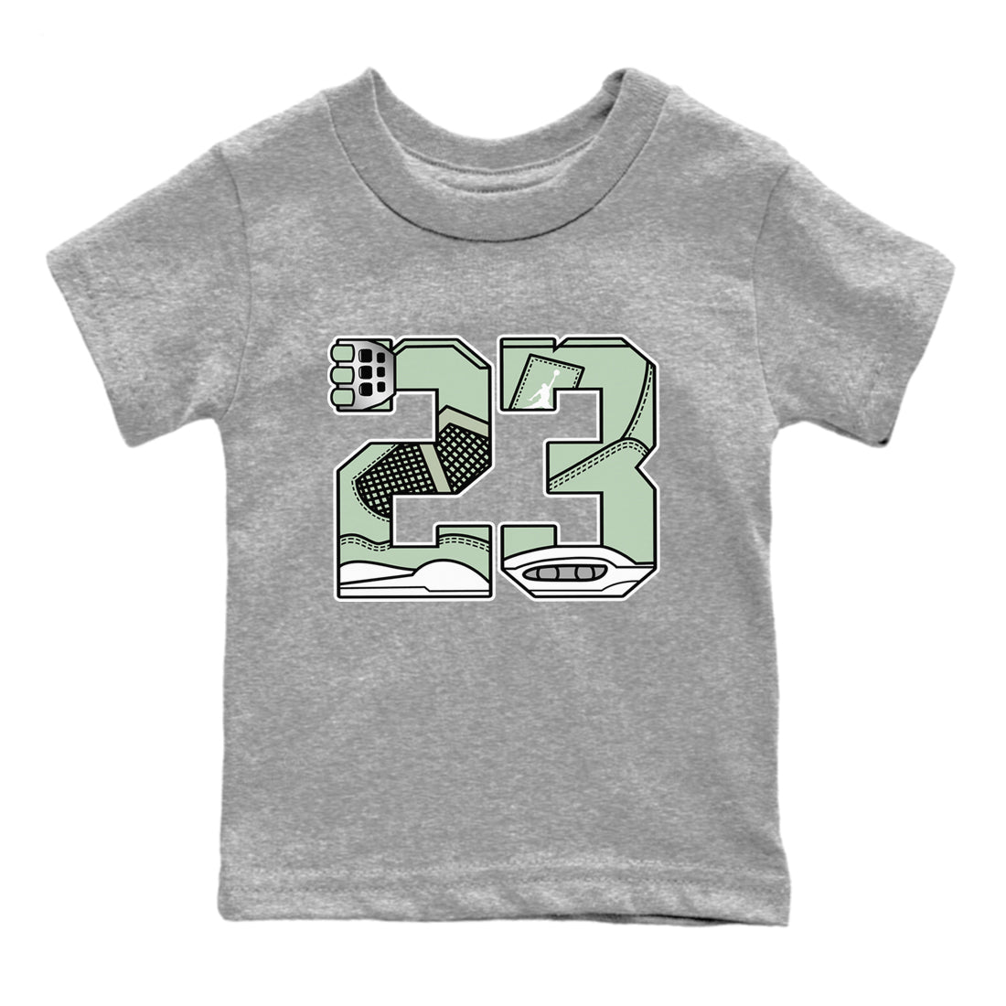 4s Abundance shirts to match jordans 23 sneaker match tees Air Jordan 4 Seafoam match shoes to clothes SNRT Sneaker Tees Youth Baby Heather Grey 2 tee