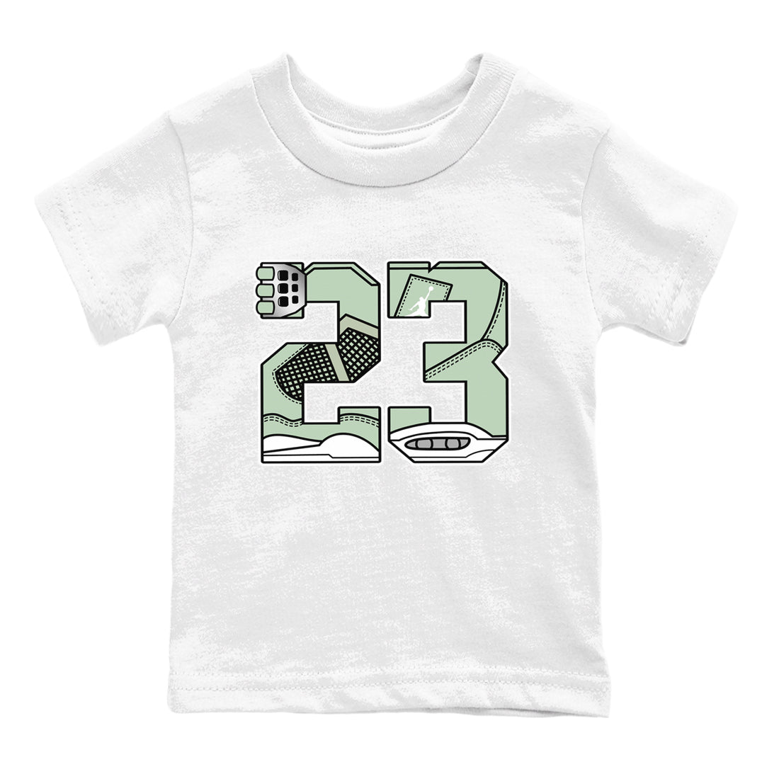 4s Abundance shirts to match jordans 23 sneaker match tees Air Jordan 4 Seafoam match shoes to clothes SNRT Sneaker Tees Youth Baby White 2 tee