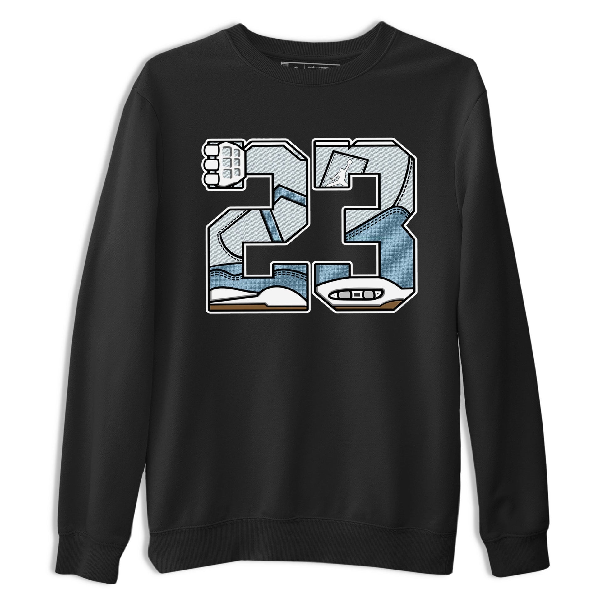 Sneaker match tees – Sneaker Tees To Match 4s Worn Blue Air Jordan 4 Denim Shoes – 23 Tee Black 2