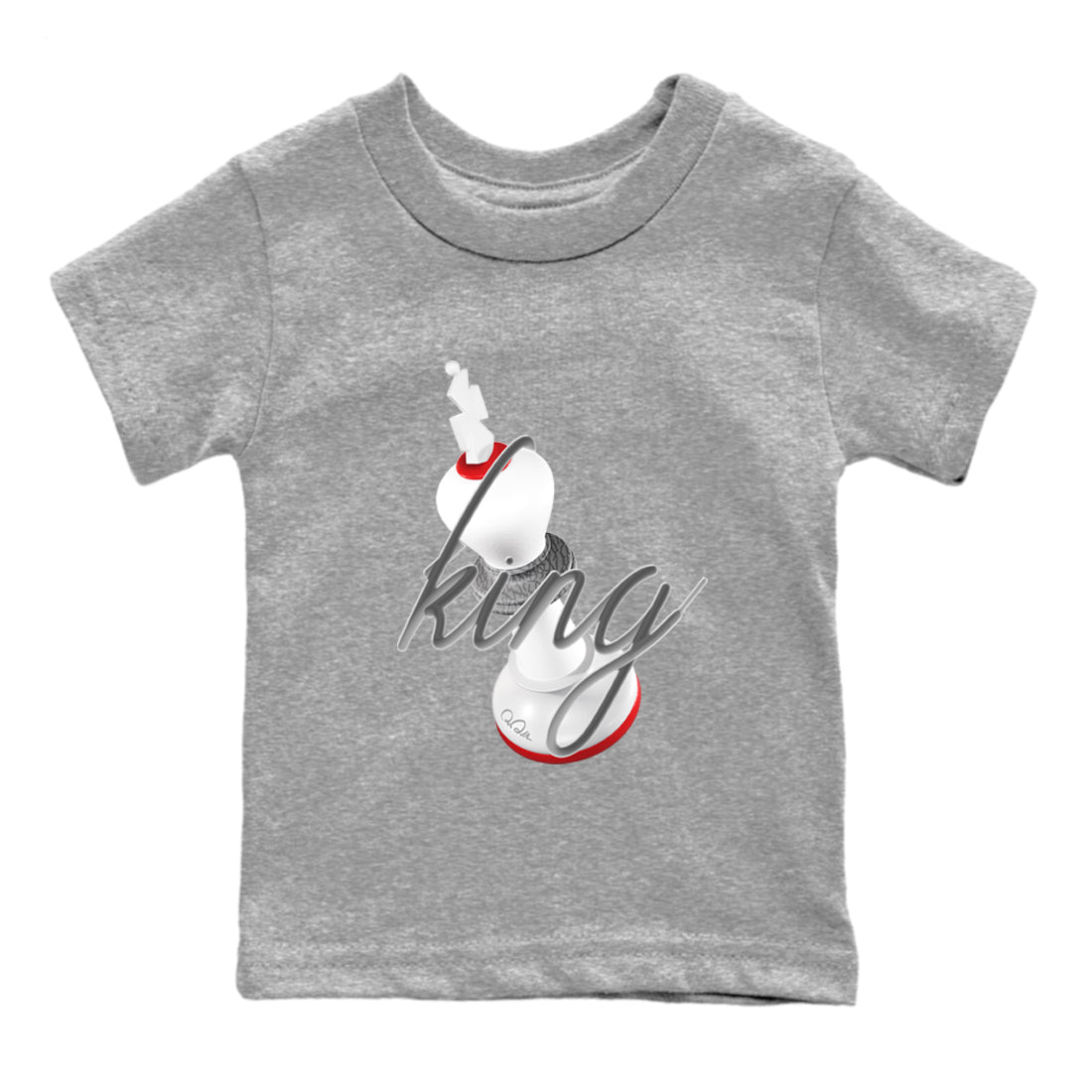 3s Cement Grey shirts to match jordans 3D King sneaker match tees Air Jordan 3 Cement Grey SNRT Sneaker Release Tees Youth Baby Heather Grey 2 crew neck shirts