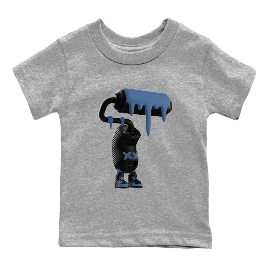 Sneaker Threads – Sneaker Tees To Match Air Foamposite One Carbon Fiber – 3D Paint Roller Youth Graphic Tee Heather Grey 2. Perfect for Jordan releases 2025 colorways.