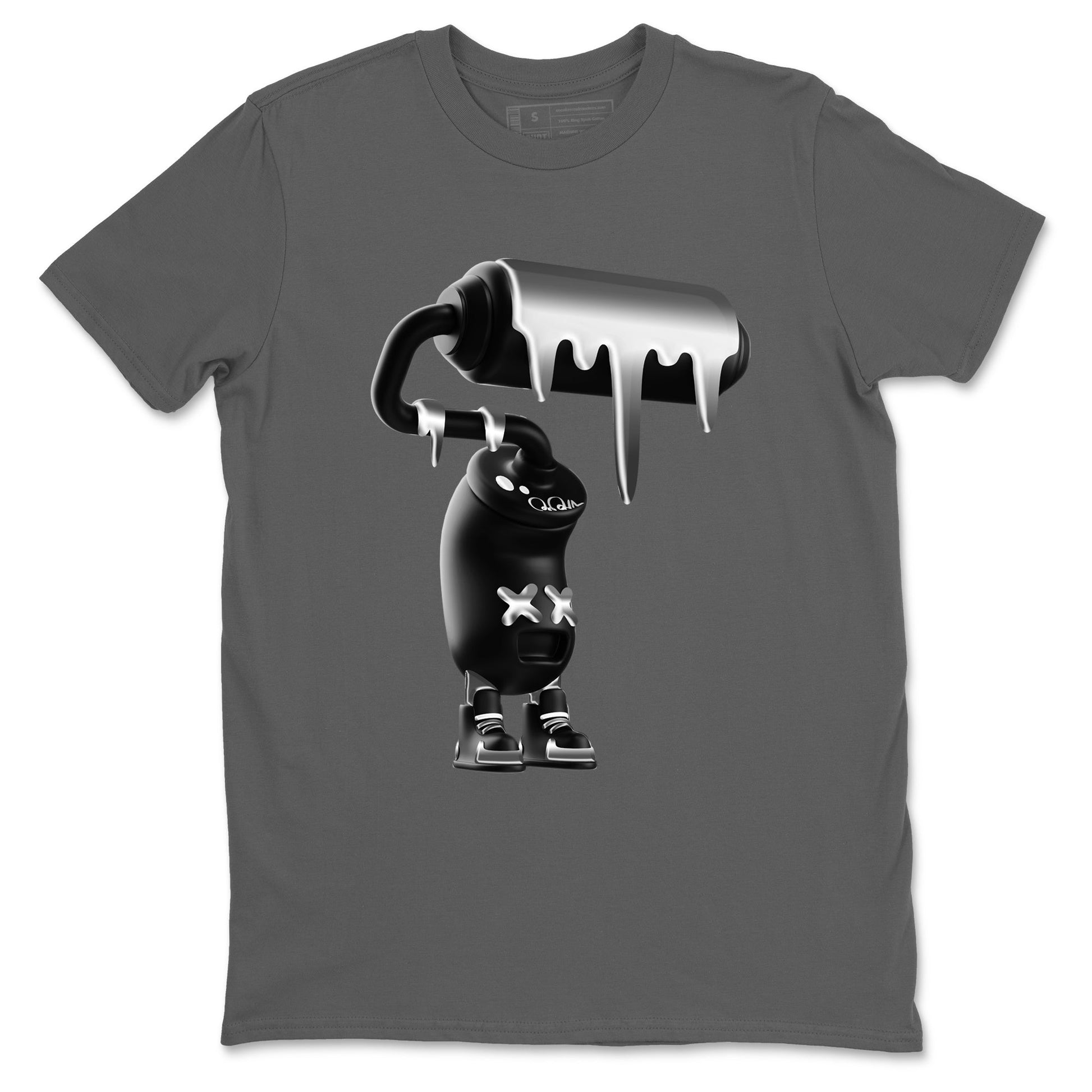 4s Black Cat Sneaker match tees – Sneaker Tees To Match Air Jordan 4 Black Cat Shoes – 3D Paint Roller Tee Cool Grey 2