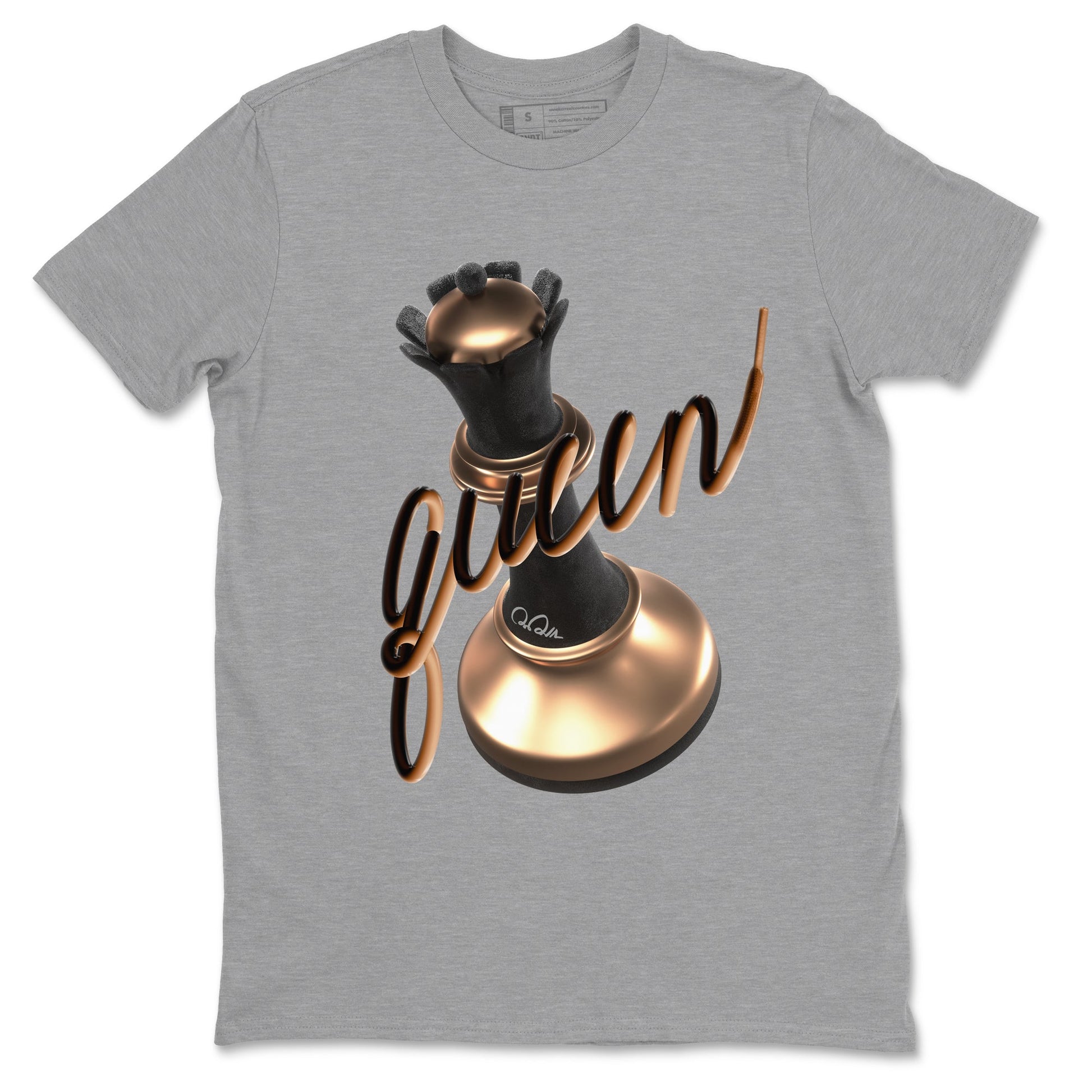 Foams One Metallic Copper shirts to match jordans 3D Queen sneaker match tees Air Foamposite One Metallic Copper match shoes to clothes SNRT Sneaker Tees unisex cotton Heather Grey 2 shirts