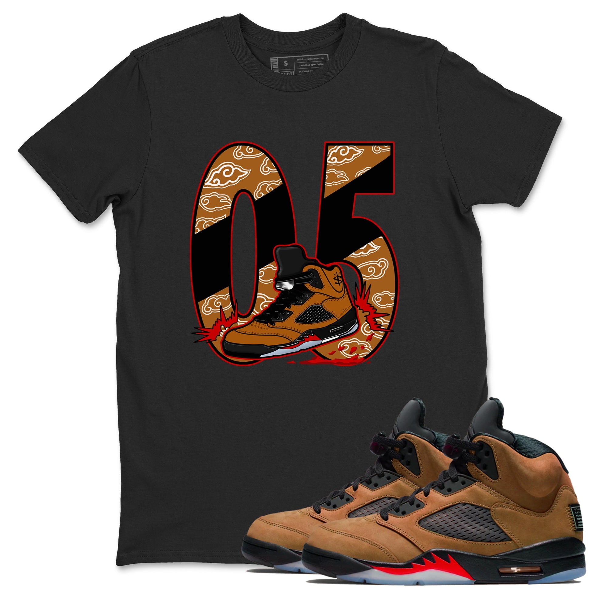 5s Archaeo Brown shirts to match jordans Aggressive Dribble sneaker match tees Air Jordan 5 Archaeo Brown match shoes to clothes SNRT Sneaker Tees unisex cotton Black 1 shirts