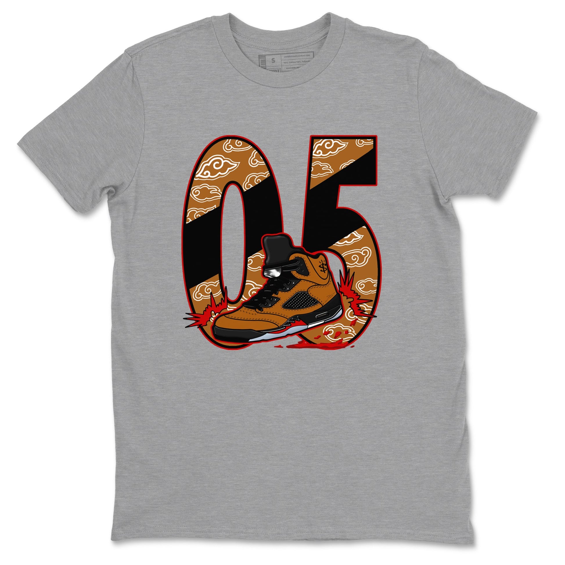 5s Archaeo Brown shirts to match jordans Aggressive Dribble sneaker match tees Air Jordan 5 Archaeo Brown match shoes to clothes SNRT Sneaker Tees unisex cotton Heather Grey 2 shirts