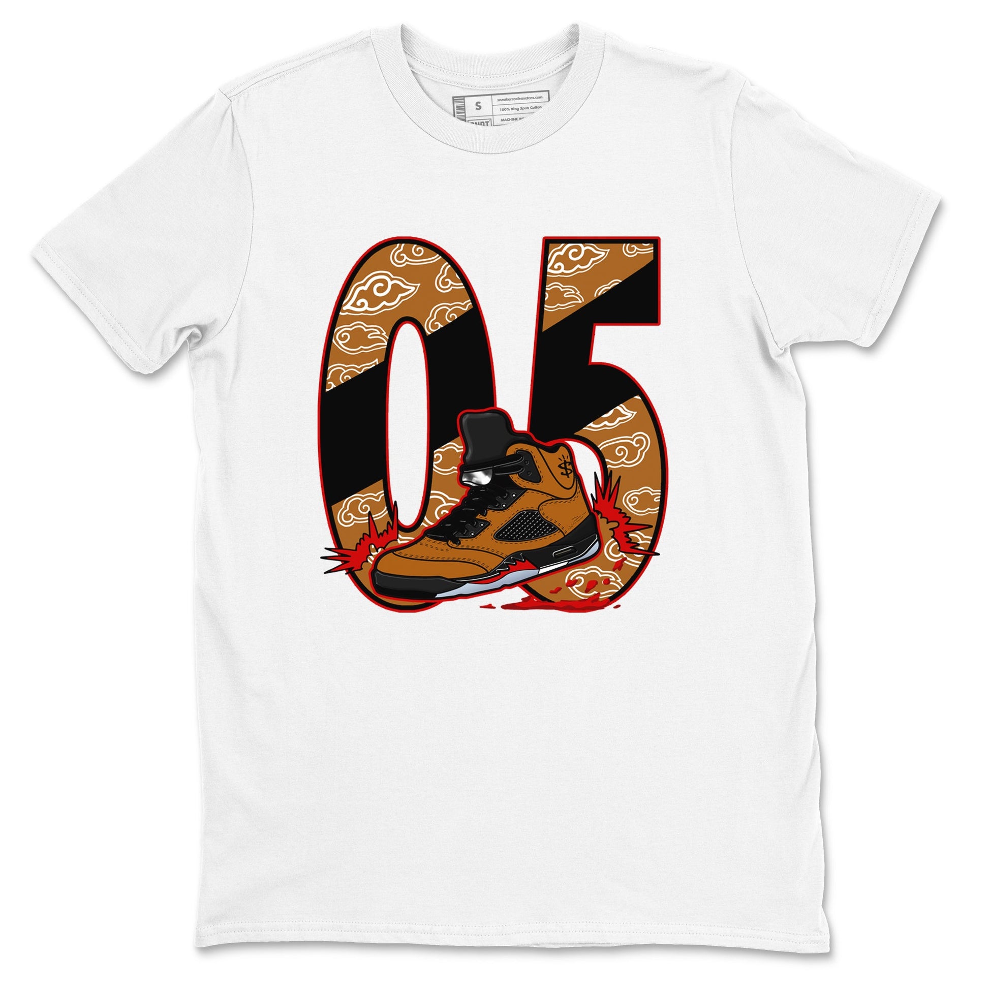 5s Archaeo Brown shirts to match jordans Aggressive Dribble sneaker match tees Air Jordan 5 Archaeo Brown match shoes to clothes SNRT Sneaker Tees unisex cotton White 2 shirts