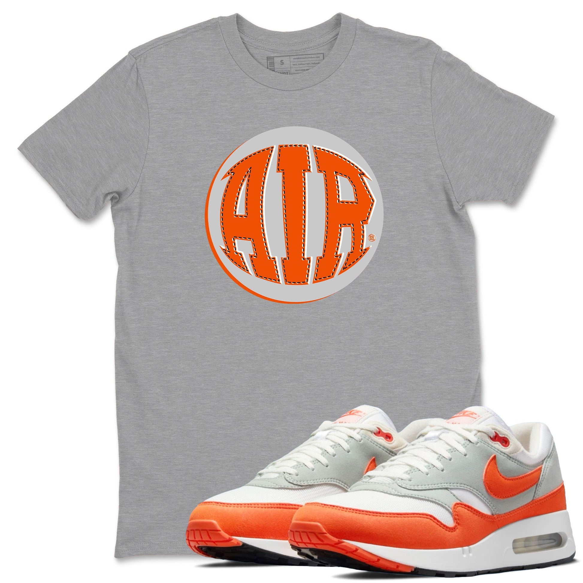 Air Max 1 OG '86 'Summit White and Cosmic Clay shirts to match jordans AIR sneaker match tees Air Max 1 Cosmic Clay match shoes to clothes SNRT Sneaker Tees unisex cotton Heather Grey 1 shirts