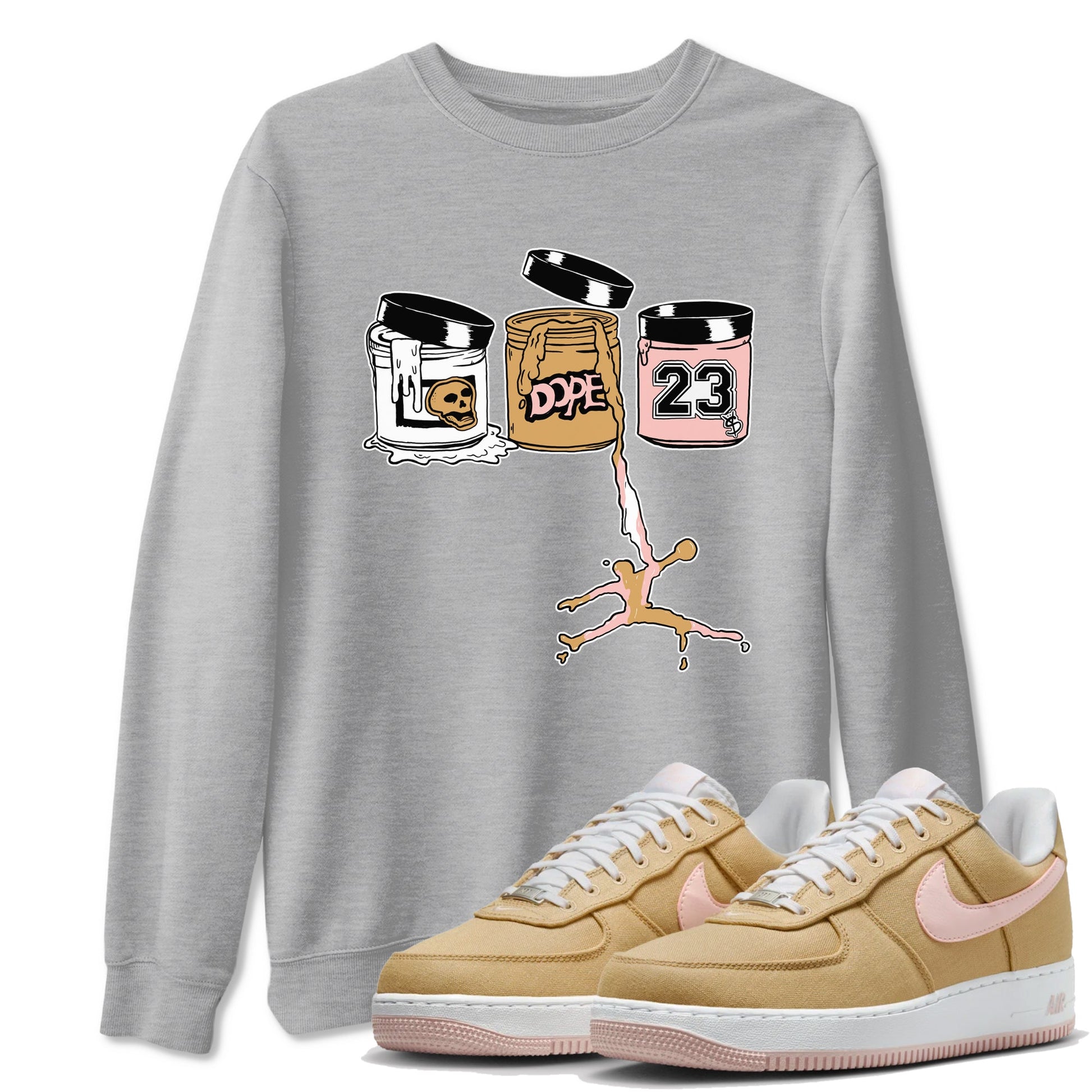 AF1 Linen shirts to match jordans Jordan Paint sneaker match tees Air Force 1 Linen match shoes to clothes SNRT Sneaker Tees unisex cotton Heather Grey 1 shirts