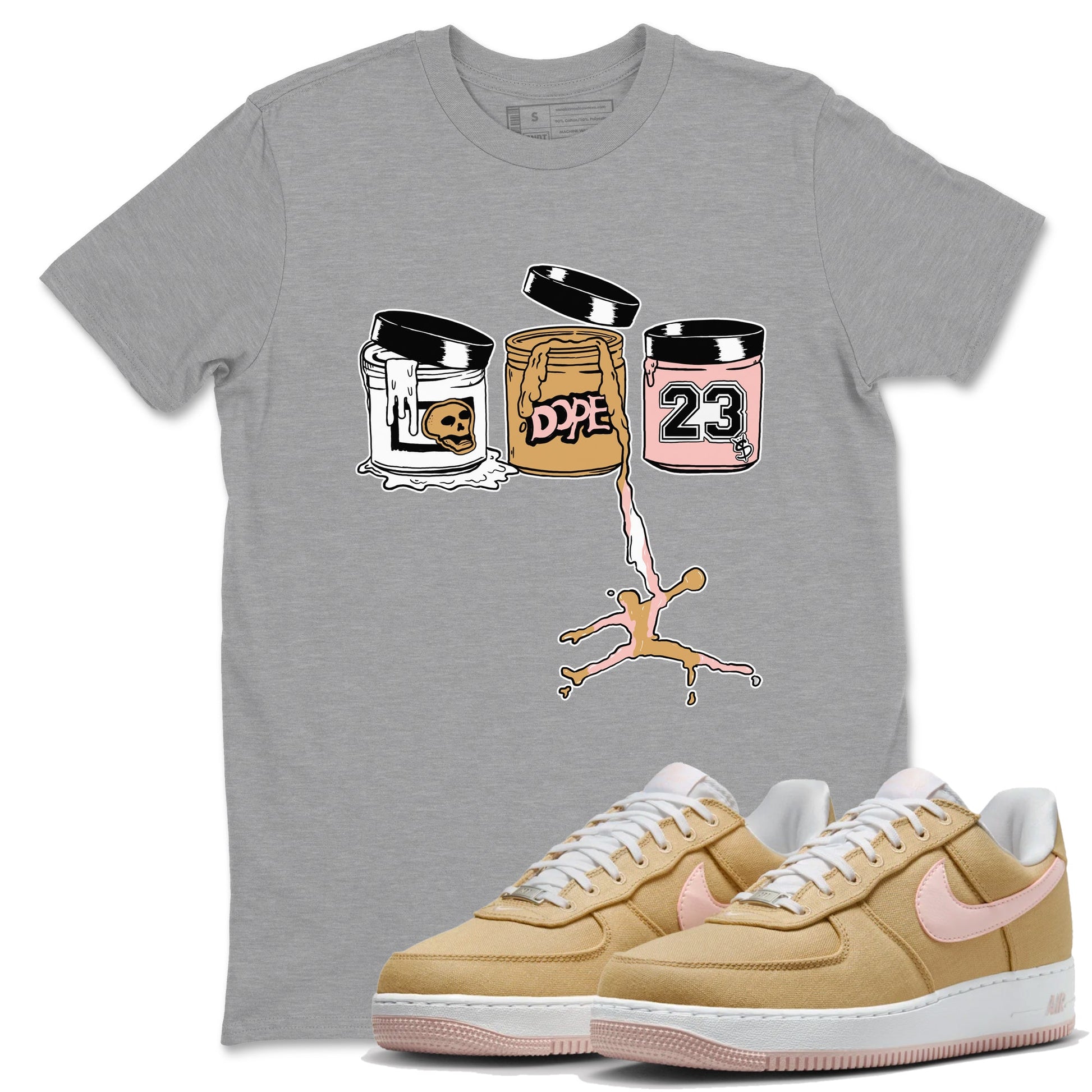 AF1 Linen shirts to match jordans Jordan Paint sneaker match tees Air Force 1 Linen match shoes to clothes SNRT Sneaker Tees unisex cotton Heather Grey 1 shirts