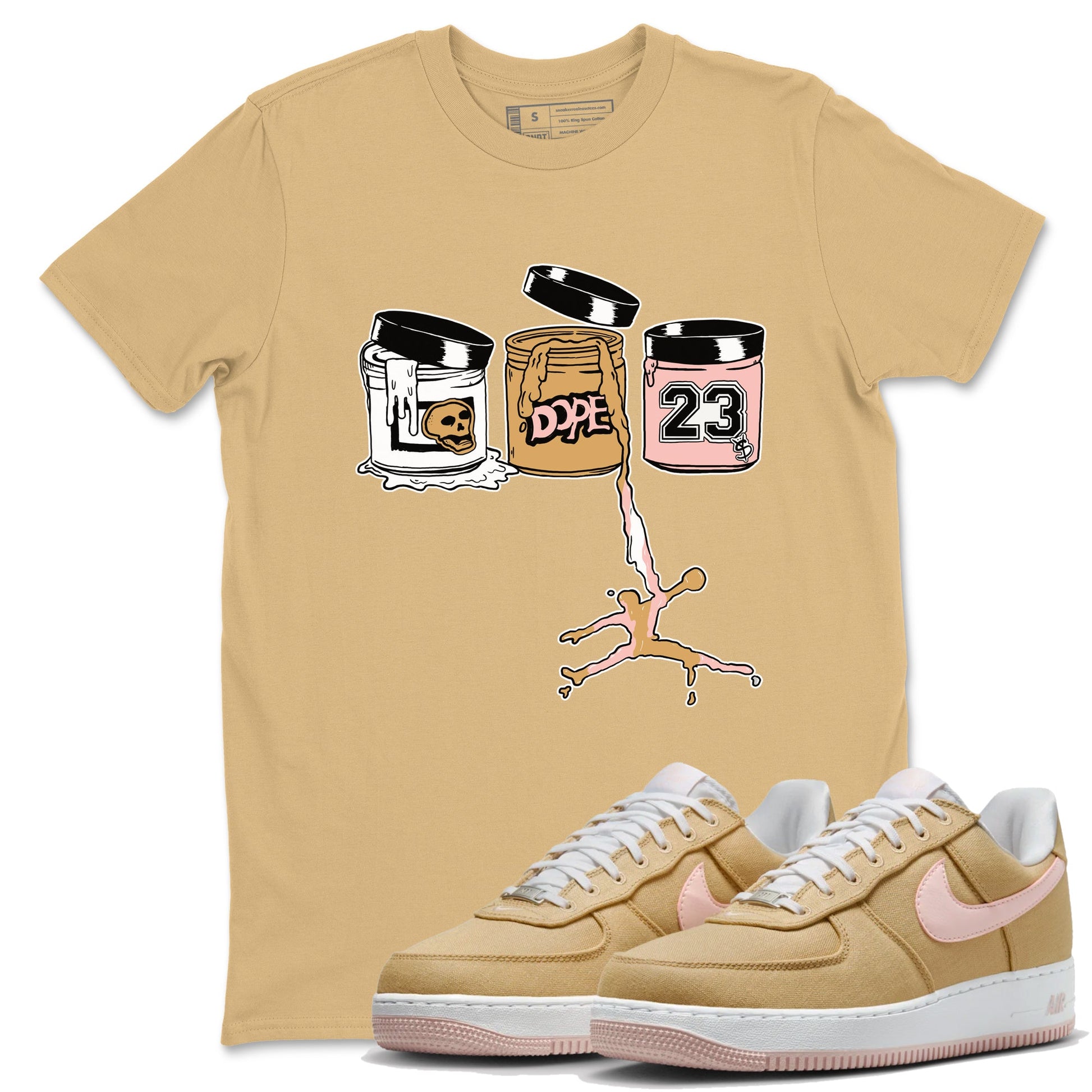 AF1 Linen shirts to match jordans Jordan Paint sneaker match tees Air Force 1 Linen match shoes to clothes SNRT Sneaker Tees unisex cotton Old Gold 1 shirts