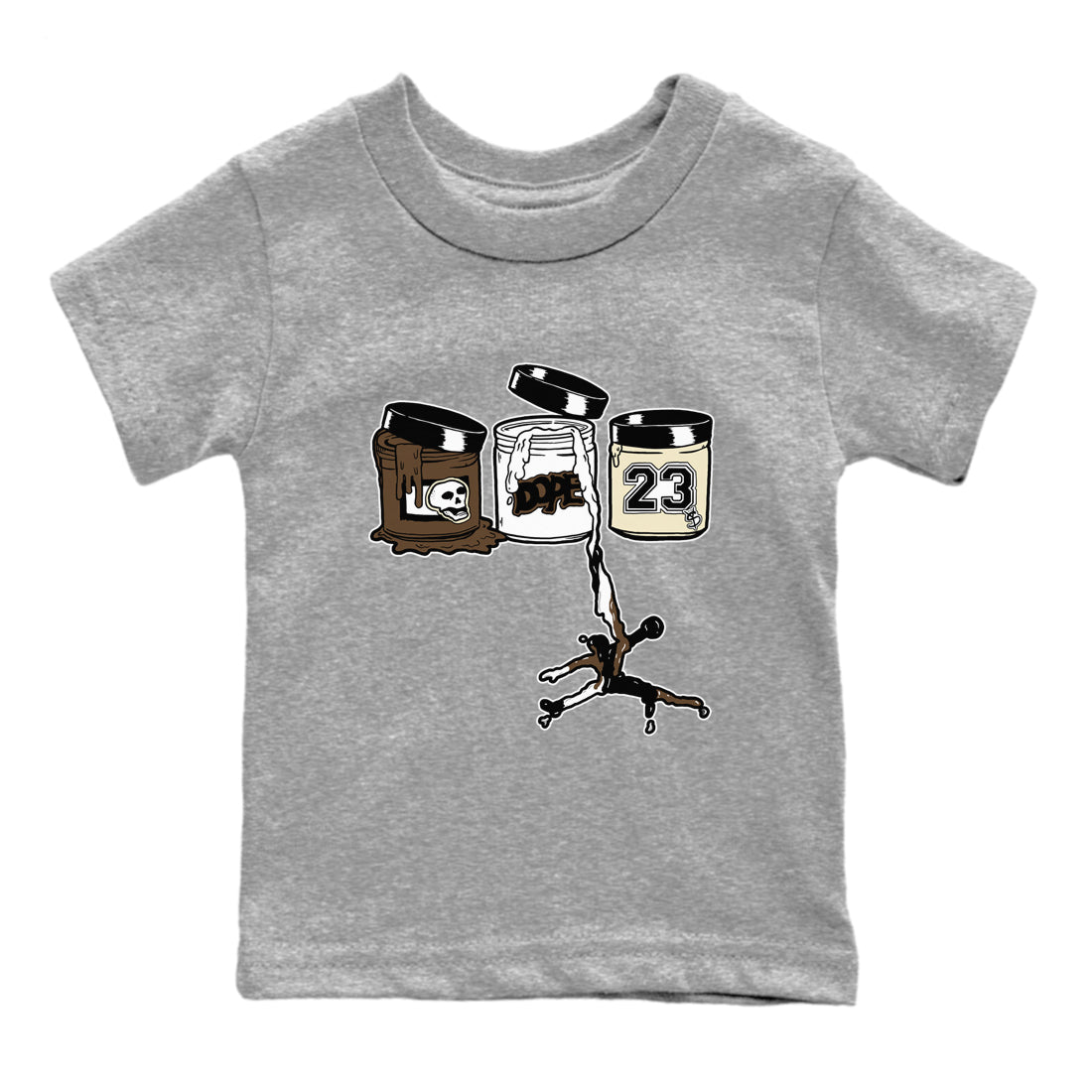 1s Mocha Shirts To Match Jordans Jordan Paint sneaker match tees Air Jordan 1 Mocha Tee SNRT Sneaker Release Tees Youth Baby Heather Grey 2 crew neck shirts