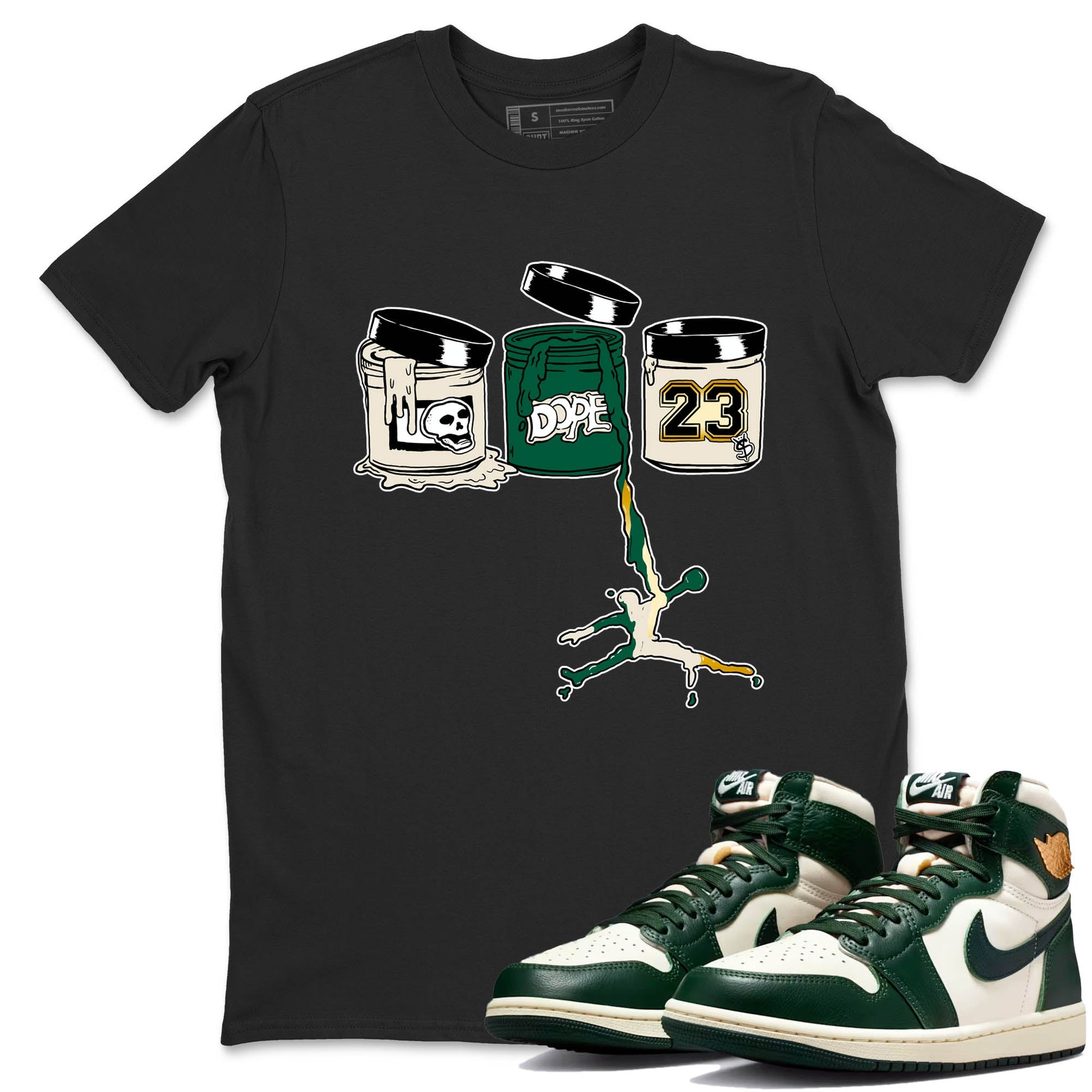 Sneaker Threads – Sneaker Tees To Match Air Jordan 1 Pro Green – Jordan Paint Graphic Tee Black 1. Perfect for Jordan releases 2025 colorways.